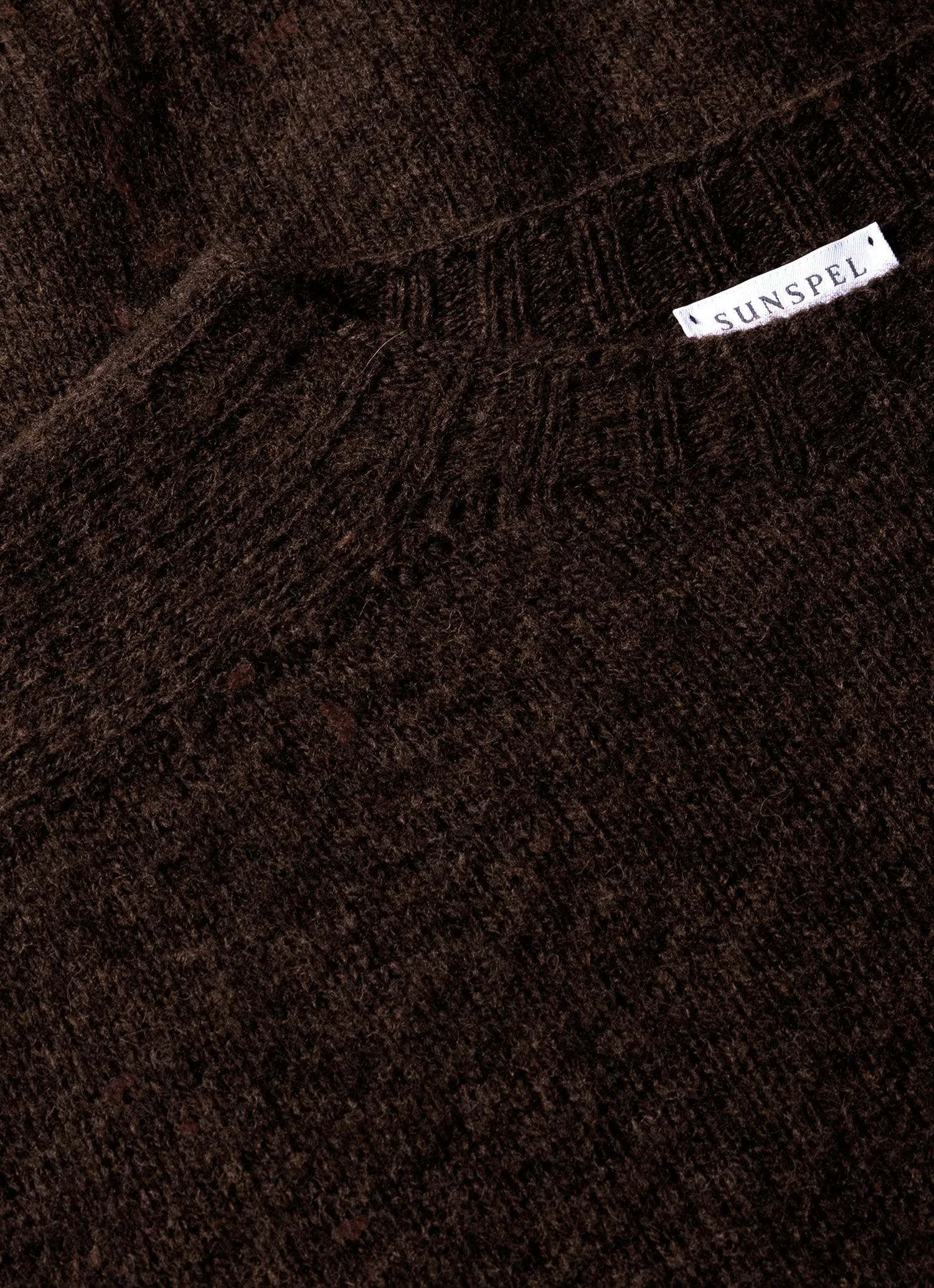 Men's Shetland Crew Neck Jumper in Dark Green Melange sold by Sunspel product image thumbnail 4
