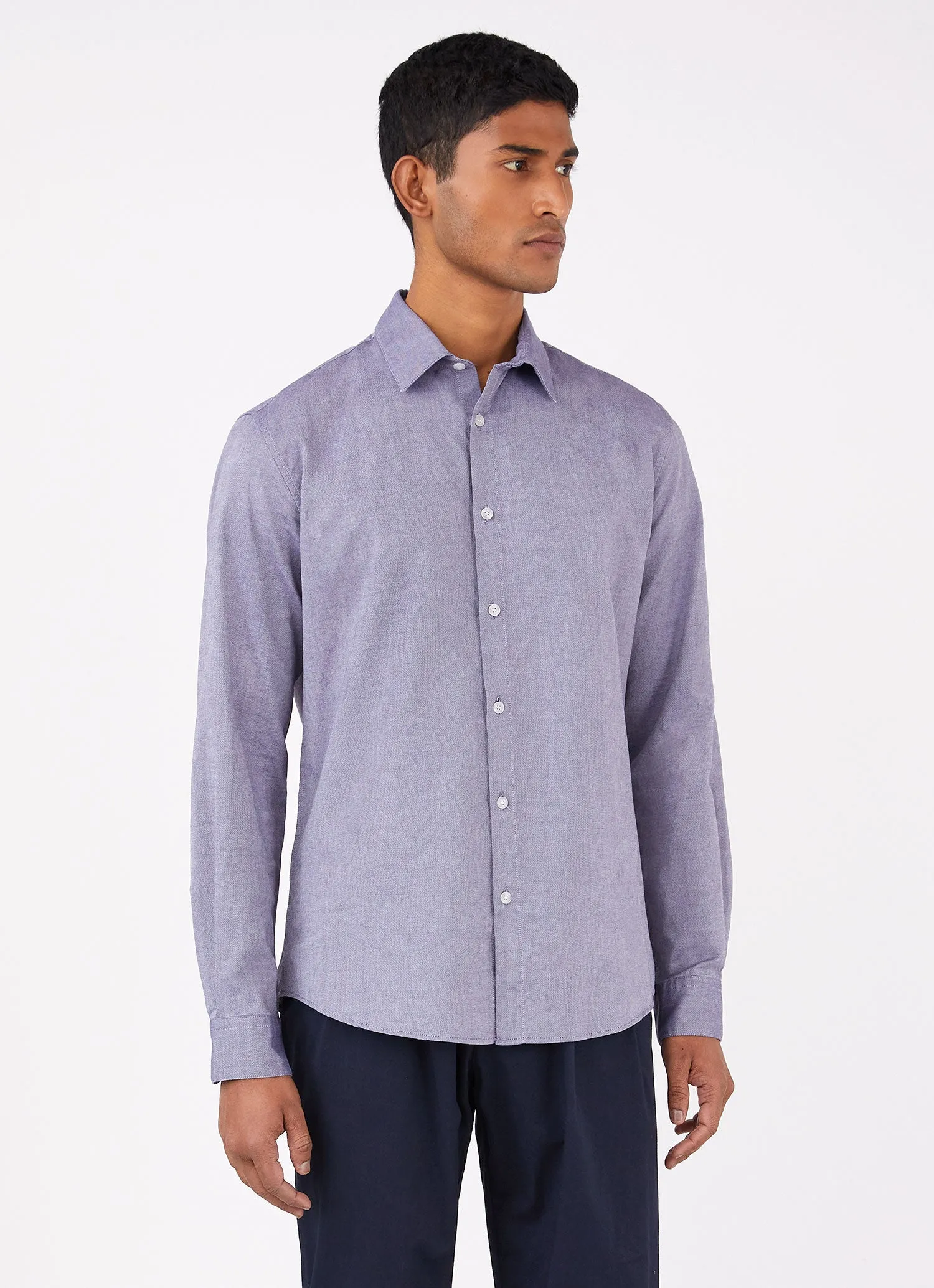 Men's Oxford Shirt in Dark Blue sold by Sunspel product image thumbnail 2