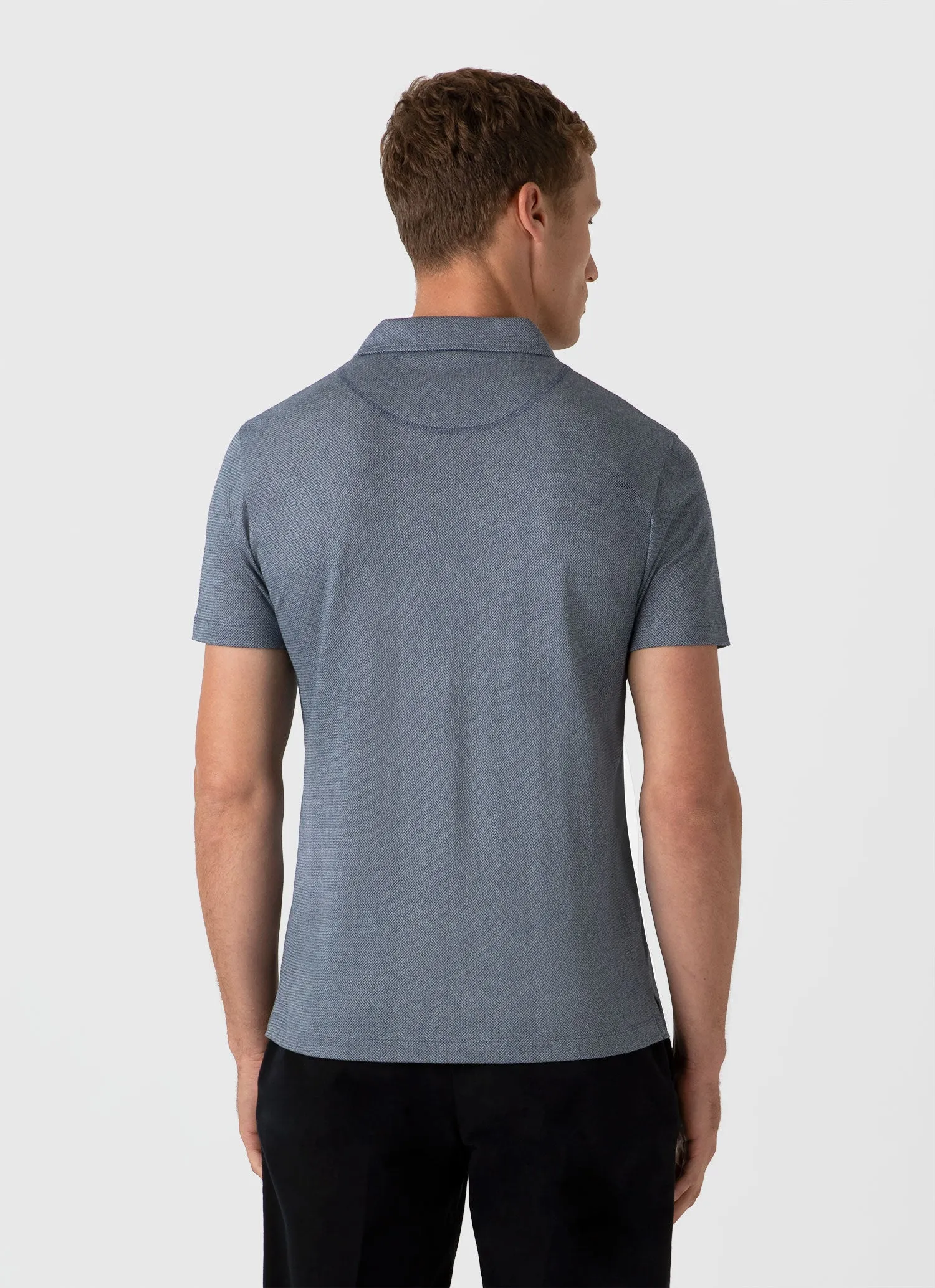 Men's Riviera Polo Shirt in Navy Twist sold by Sunspel product image thumbnail 5