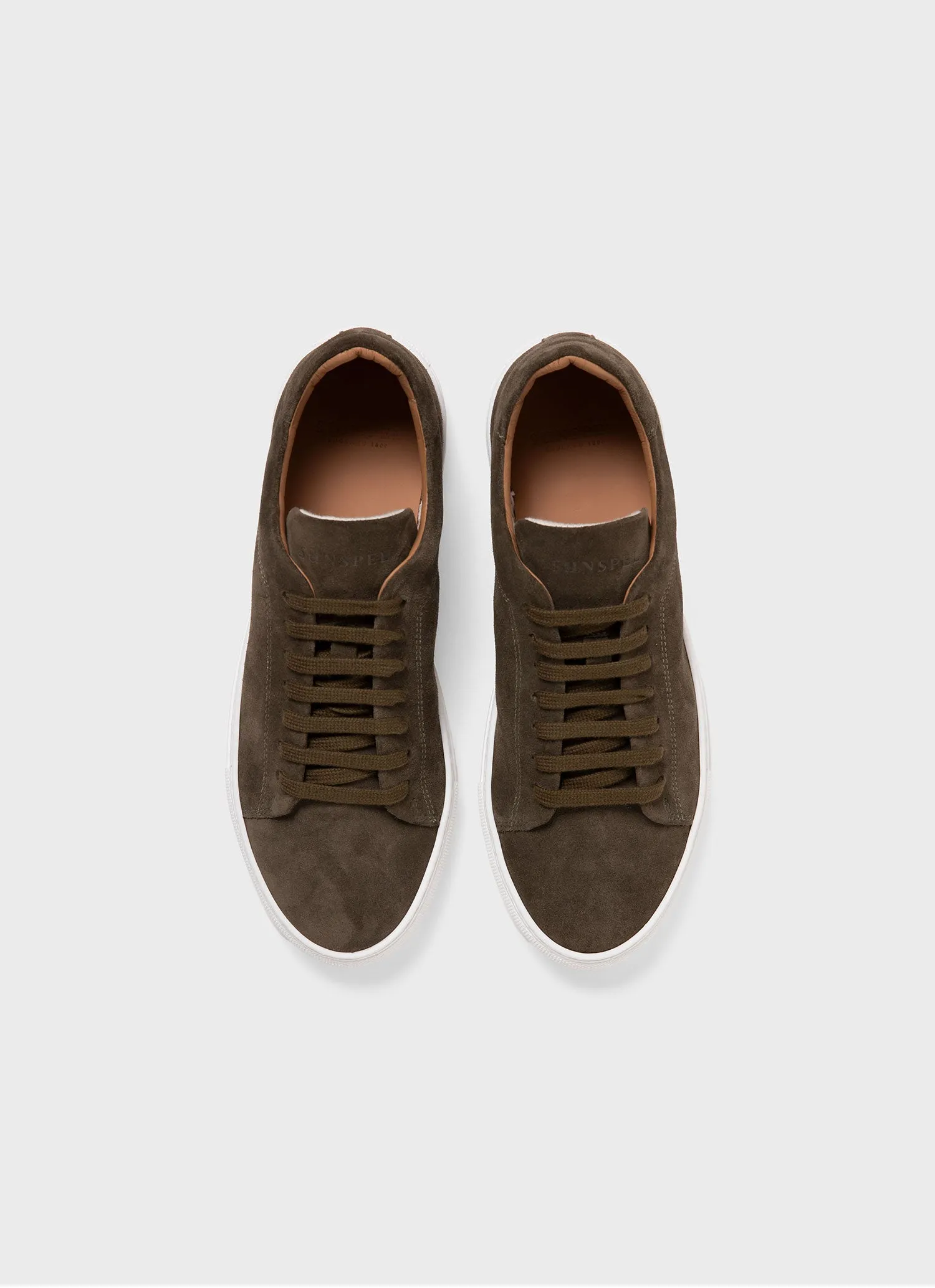 Men's Suede Tennis Shoe in Dark Moss sold by Sunspel product image thumbnail 4