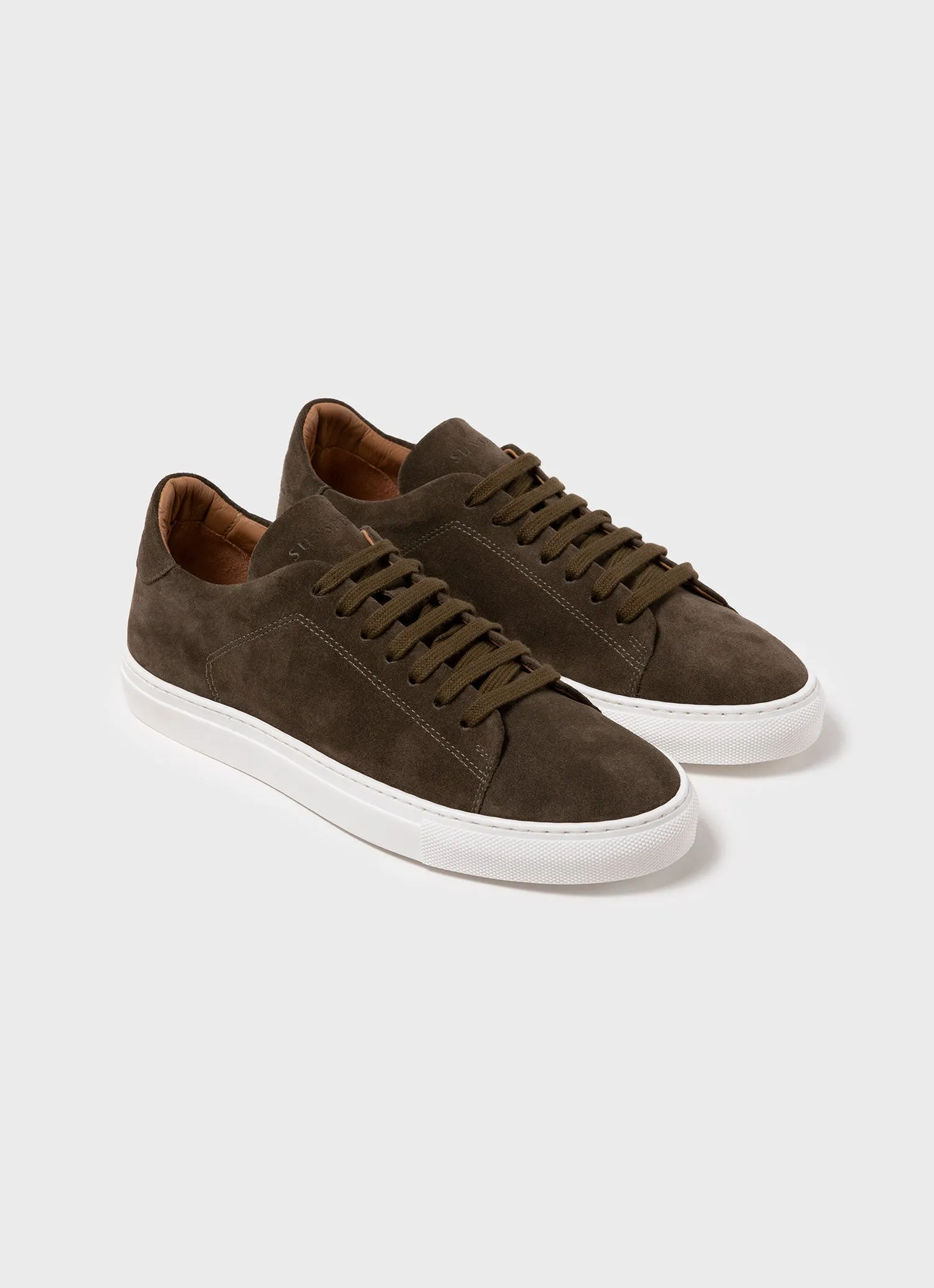 Men's Suede Tennis Shoe in Dark Moss sold by Sunspel product image thumbnail 2