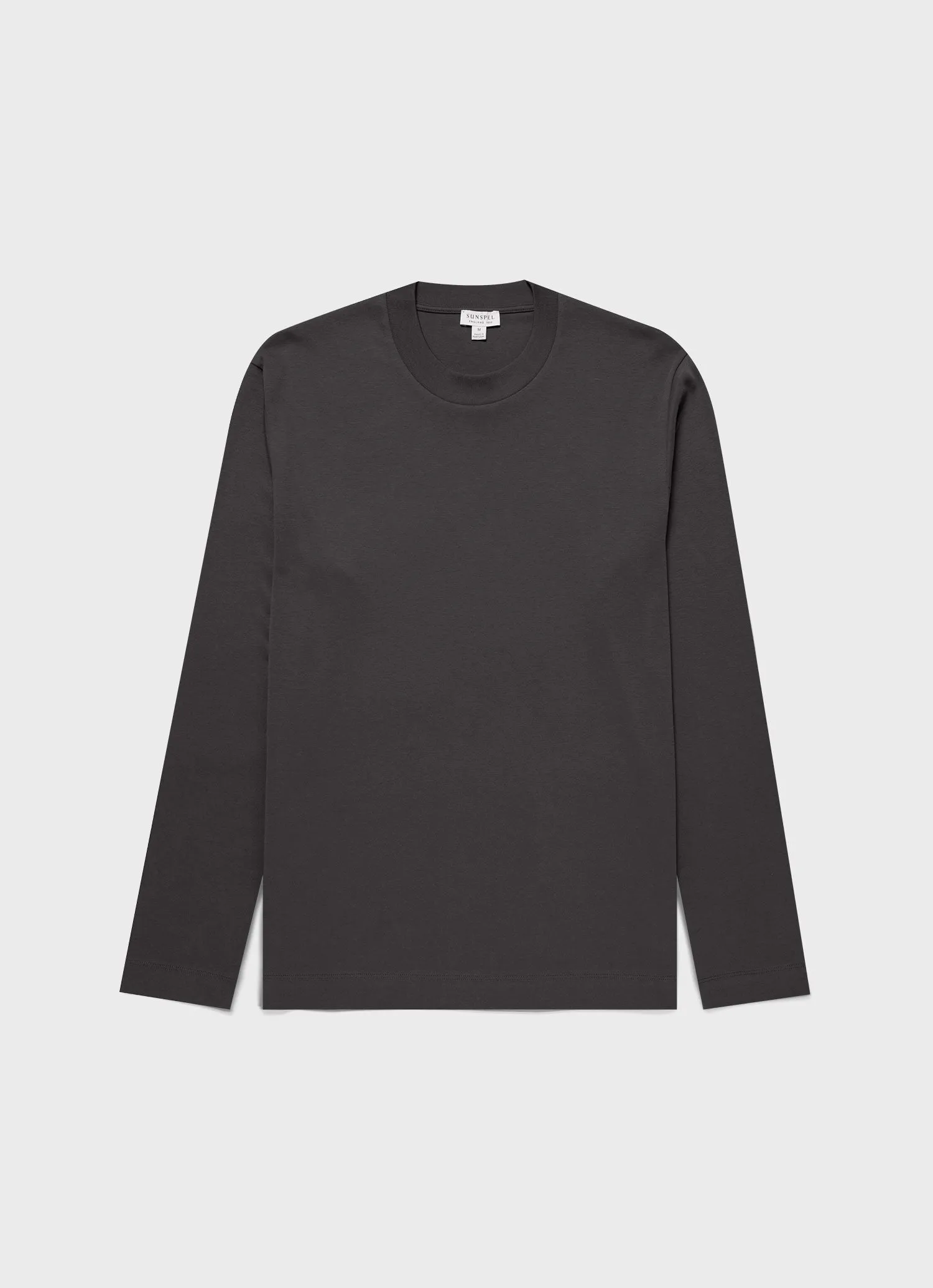 Men's Long Sleeve Heavyweight T-shirt in Charcoal sold by Sunspel