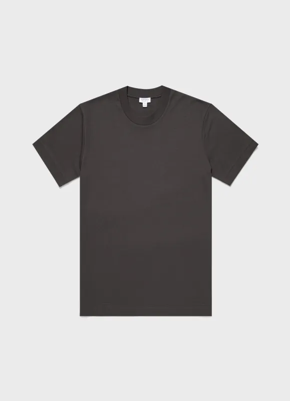 Men's Relaxed Fit Heavyweight T-shirt in Charcoal sold by Sunspel