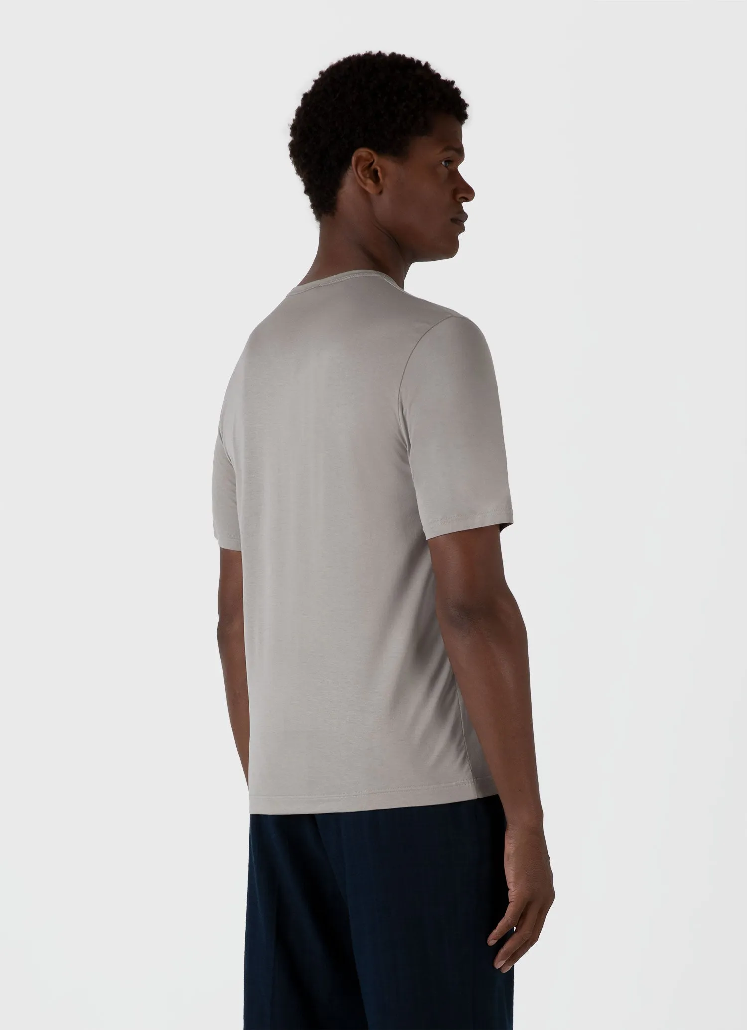 Men's Classic T-shirt in Pewter sold by Sunspel product image thumbnail 5