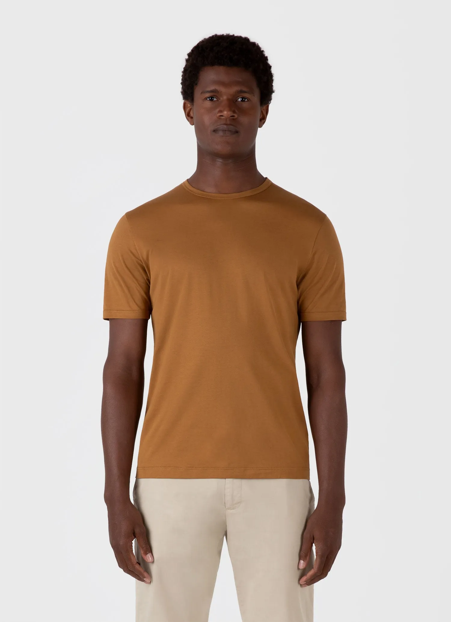 Men's Classic T-shirt in Golden Brown sold by Sunspel product image thumbnail 2