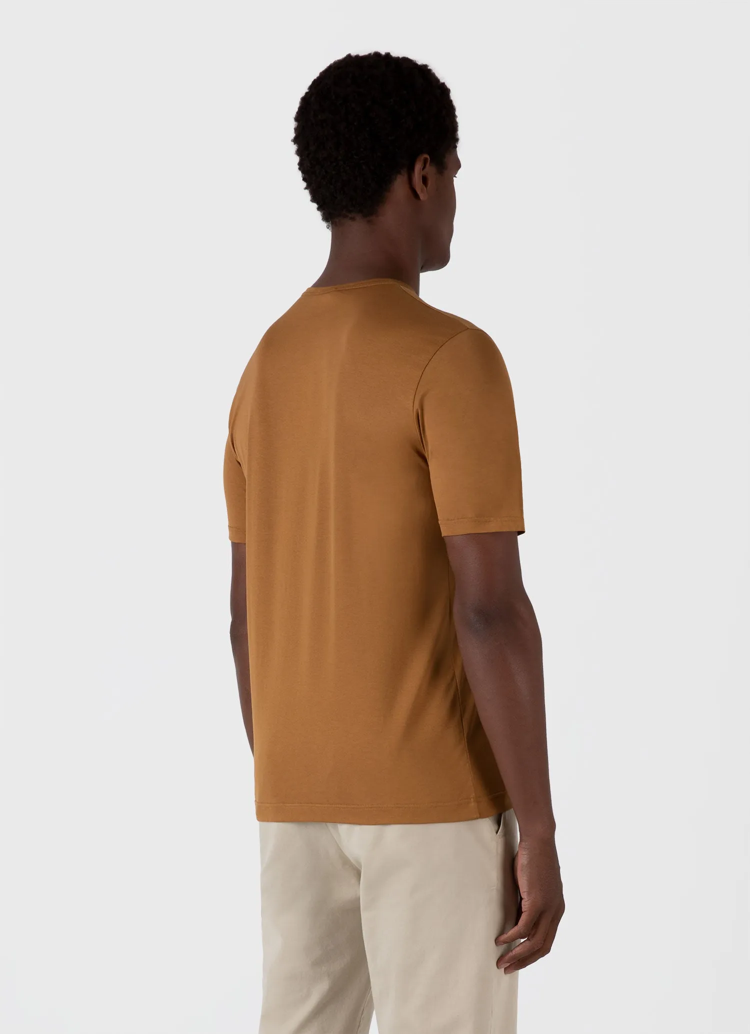 Men's Classic T-shirt in Golden Brown sold by Sunspel product image thumbnail 5