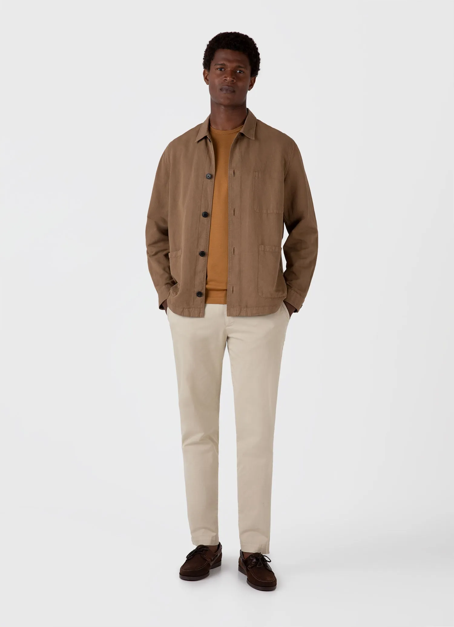 Men's Classic T-shirt in Golden Brown sold by Sunspel product image thumbnail 3