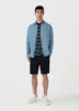 Men's Classic T-shirt in Navy/Como Blue Breton Stripe sold by Sunspel