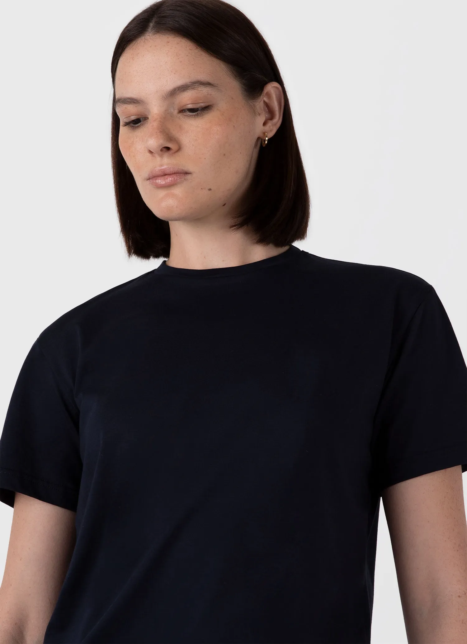 Women's Boy Fit T-shirt in Midnight Navy sold by Sunspel product image thumbnail 4