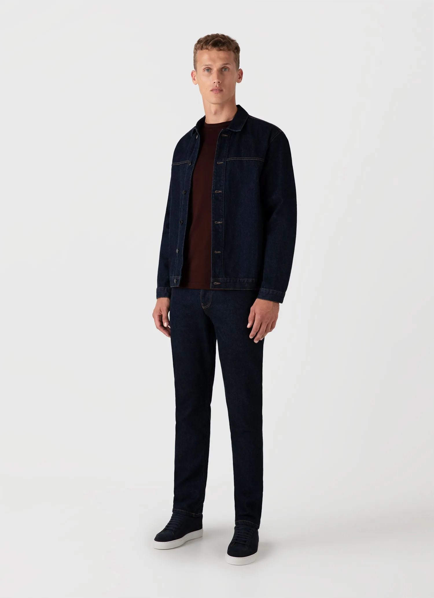 Men's Long Sleeve Classic T-shirt in Raisin sold by Sunspel product image thumbnail 3