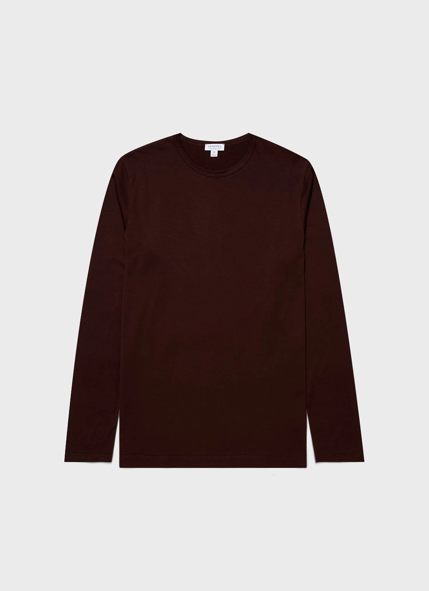 Men's Long Sleeve Classic T-shirt in Raisin sold by Sunspel