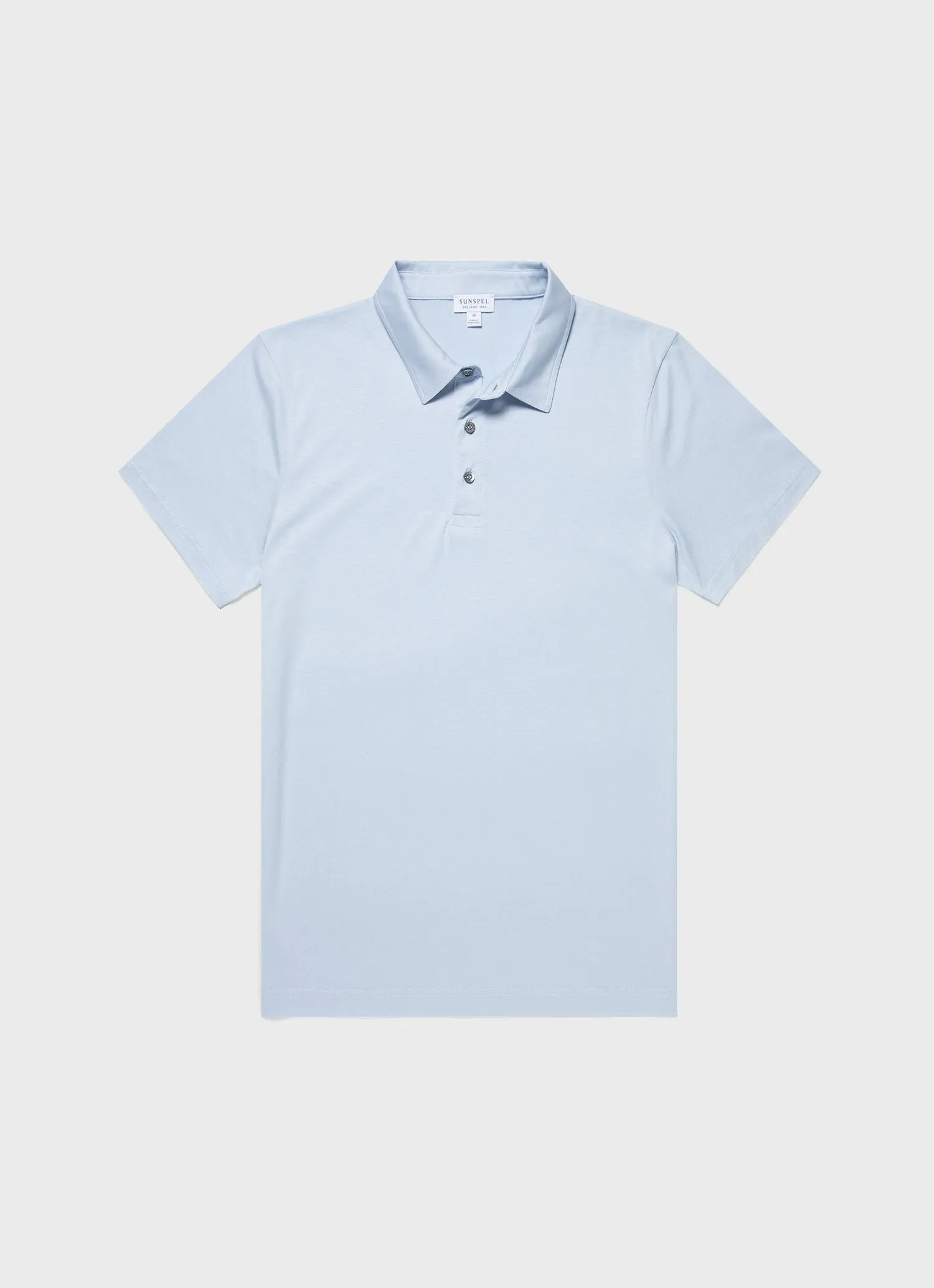 Men's Classic Jersey Polo Shirt in Blue Mist sold by Sunspel
