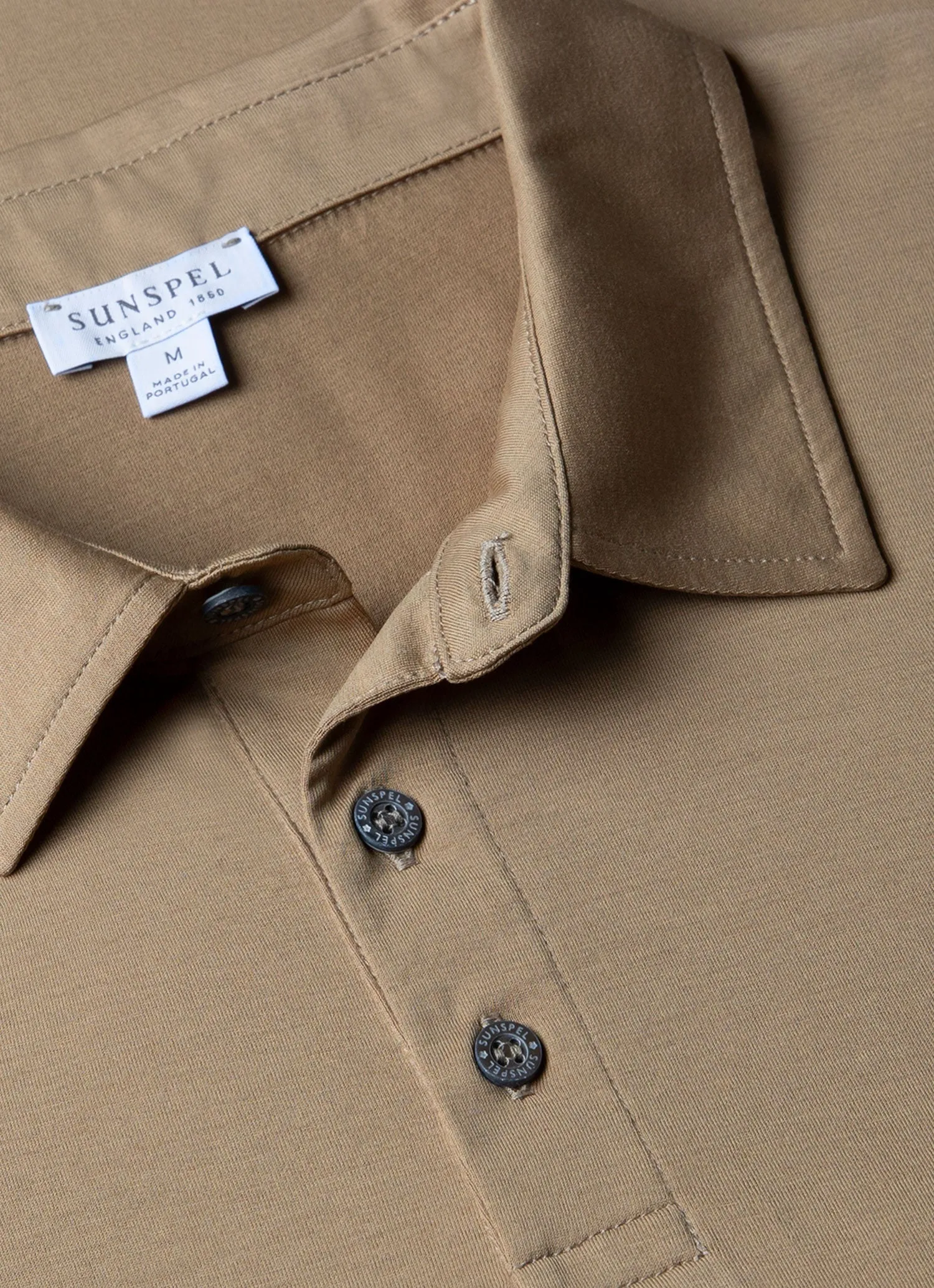 Men's Classic Jersey Polo Shirt in Dark Stone sold by Sunspel product image thumbnail 4