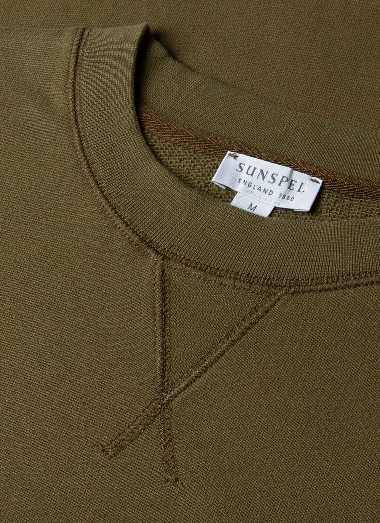 Men's Loopback Sweatshirt in Olive Green sold by Sunspel product image thumbnail 4