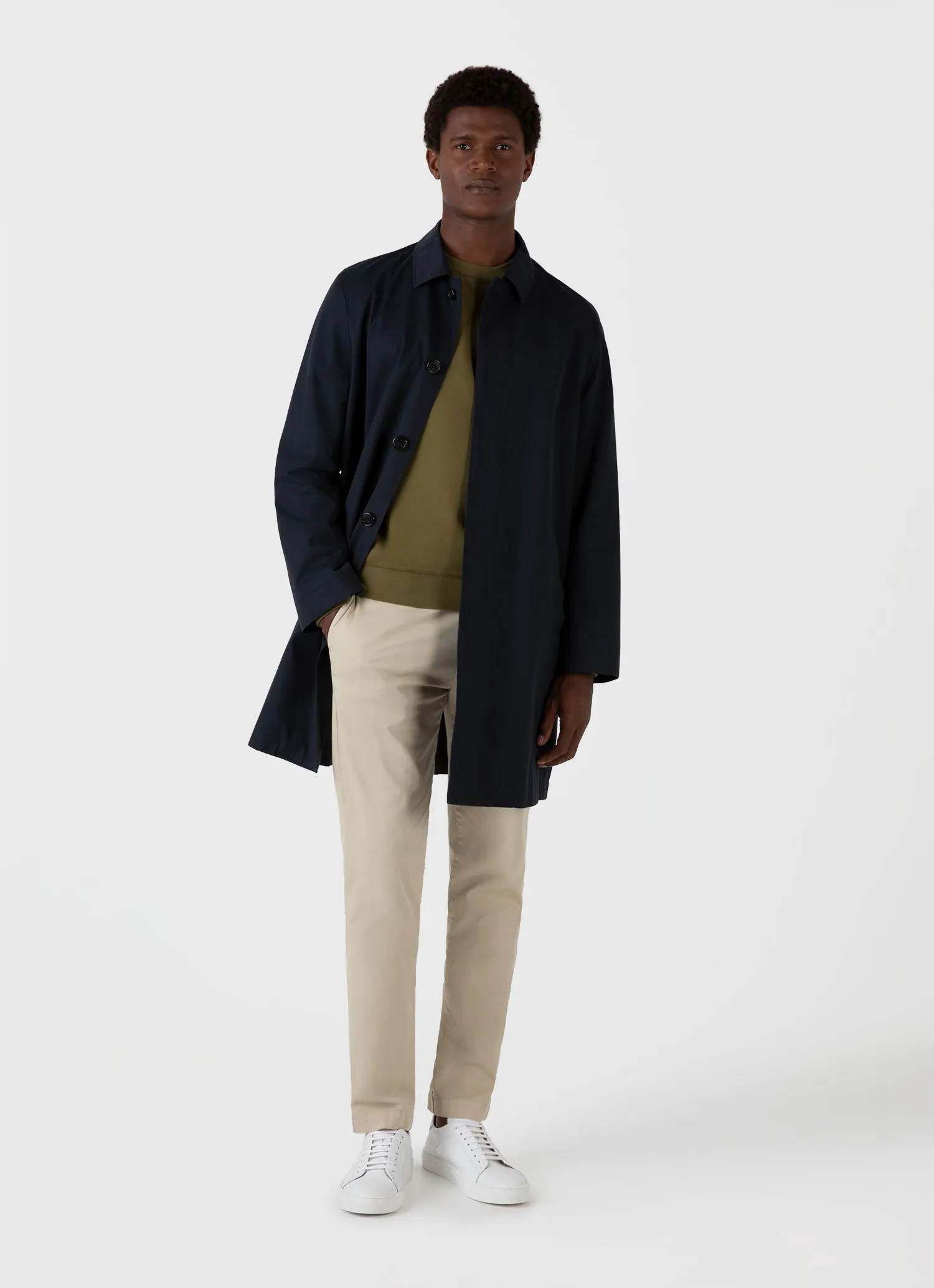 Men's Loopback Sweatshirt in Olive Green sold by Sunspel product image thumbnail 3