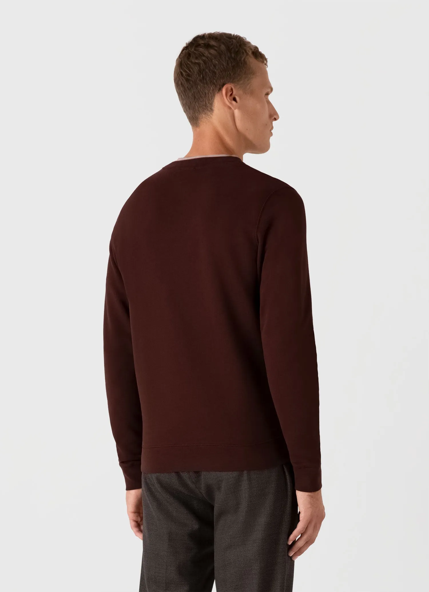 Men's Loopback Sweatshirt in Raisin sold by Sunspel product image thumbnail 5