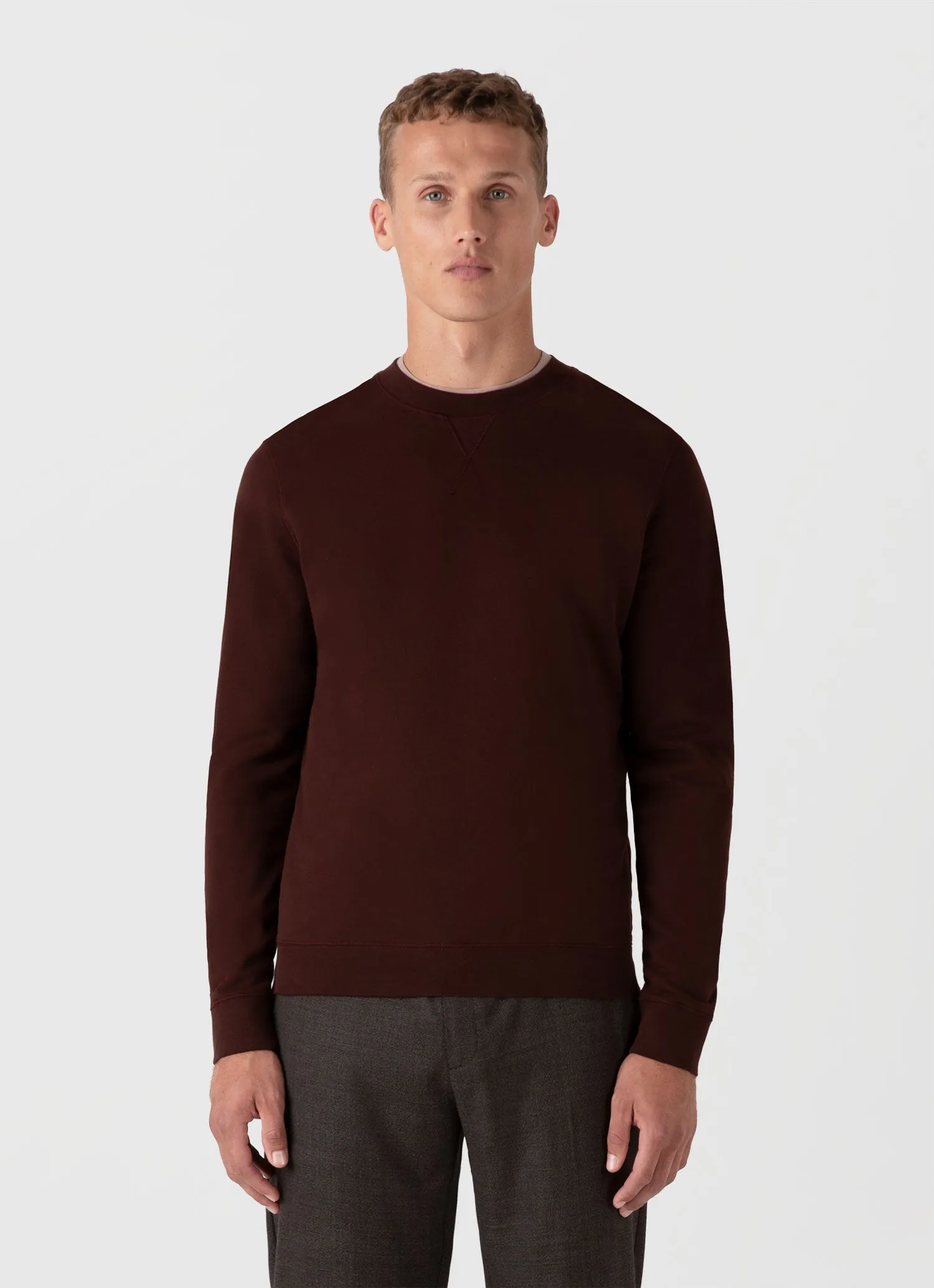 Men's Loopback Sweatshirt in Raisin sold by Sunspel product image thumbnail 2