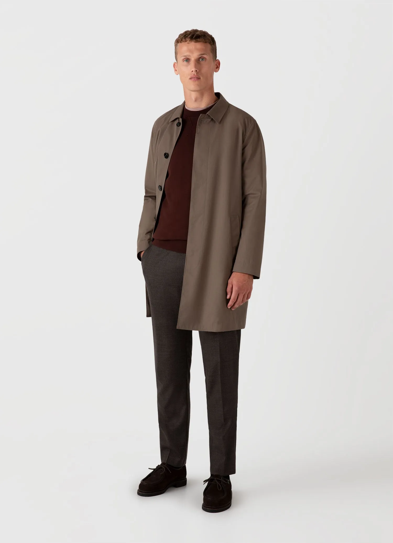 Men's Loopback Sweatshirt in Raisin sold by Sunspel product image thumbnail 3