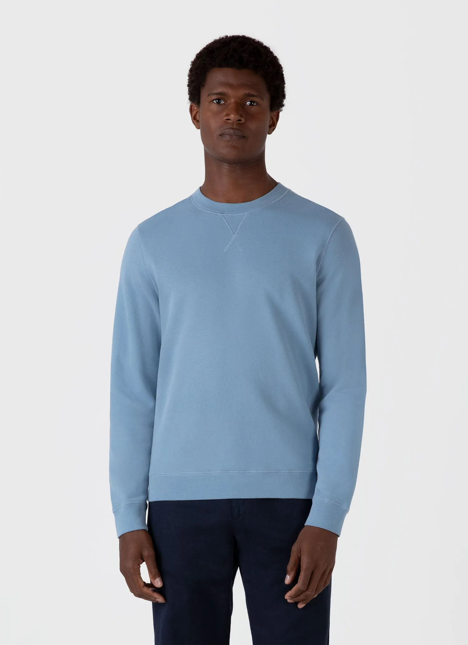 Men's Loopback Sweatshirt in Como Blue sold by Sunspel product image thumbnail 2