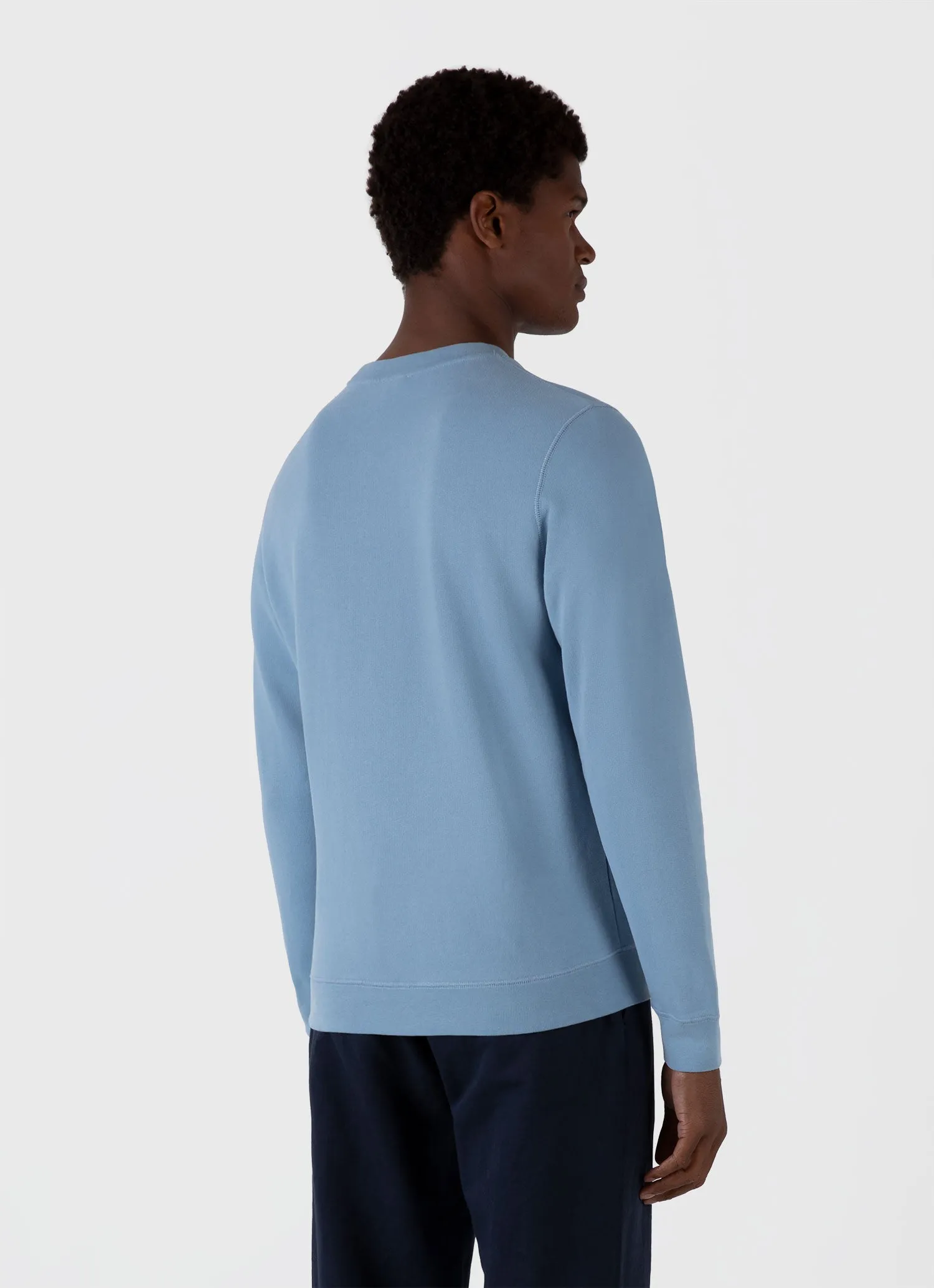 Men's Loopback Sweatshirt in Como Blue sold by Sunspel product image thumbnail 5