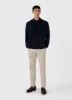 Men's Riviera Polo Shirt in Midnight Navy sold by Sunspel