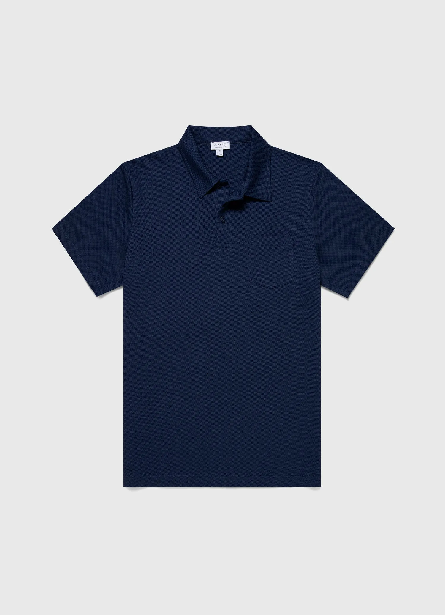 Men's Riviera Polo Shirt in Ink Blue sold by Sunspel