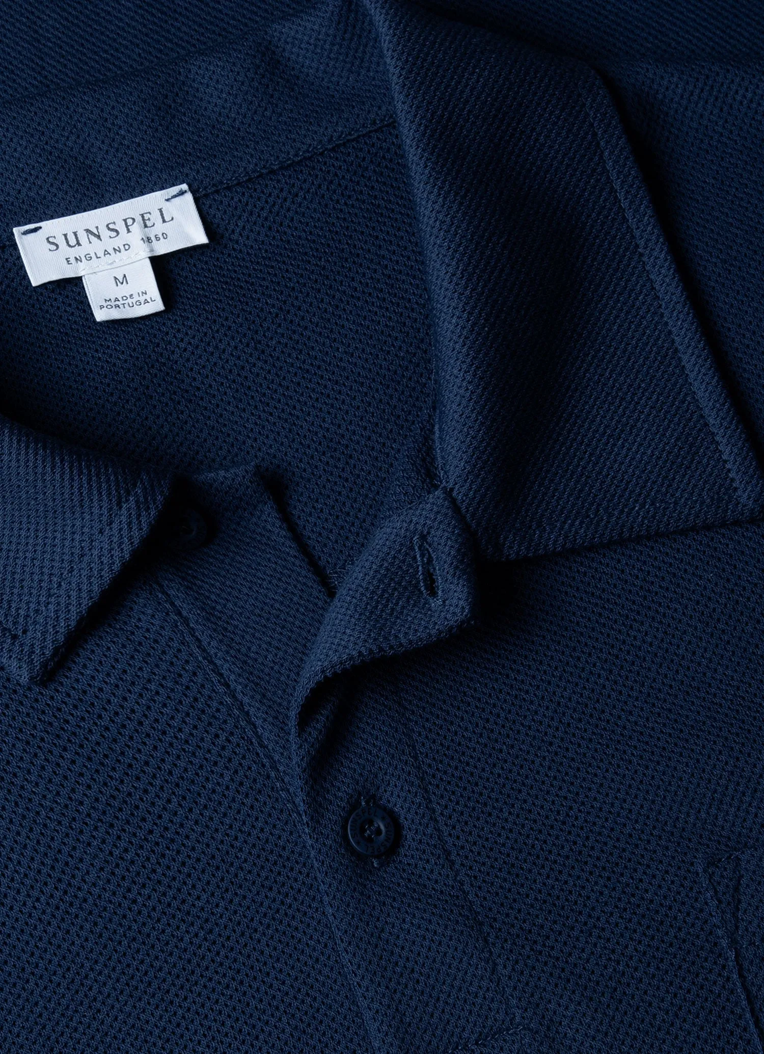 Men's Riviera Polo Shirt in Ink Blue sold by Sunspel product image thumbnail 4