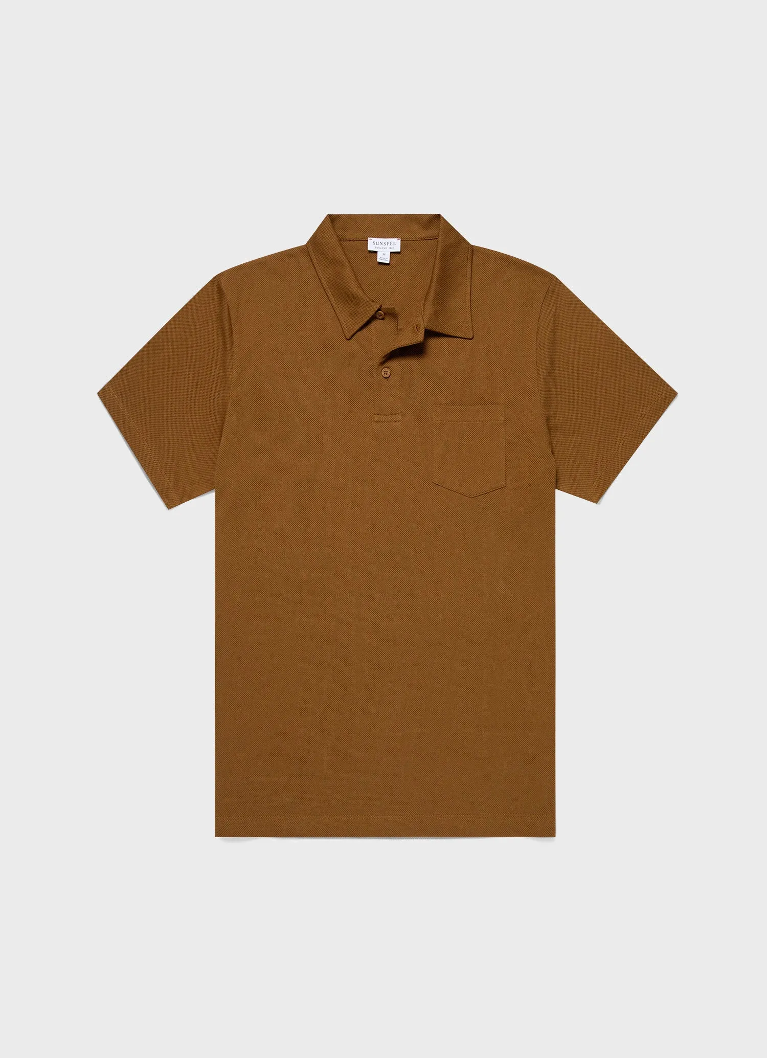 Men's Riviera Polo Shirt in Golden Brown sold by Sunspel