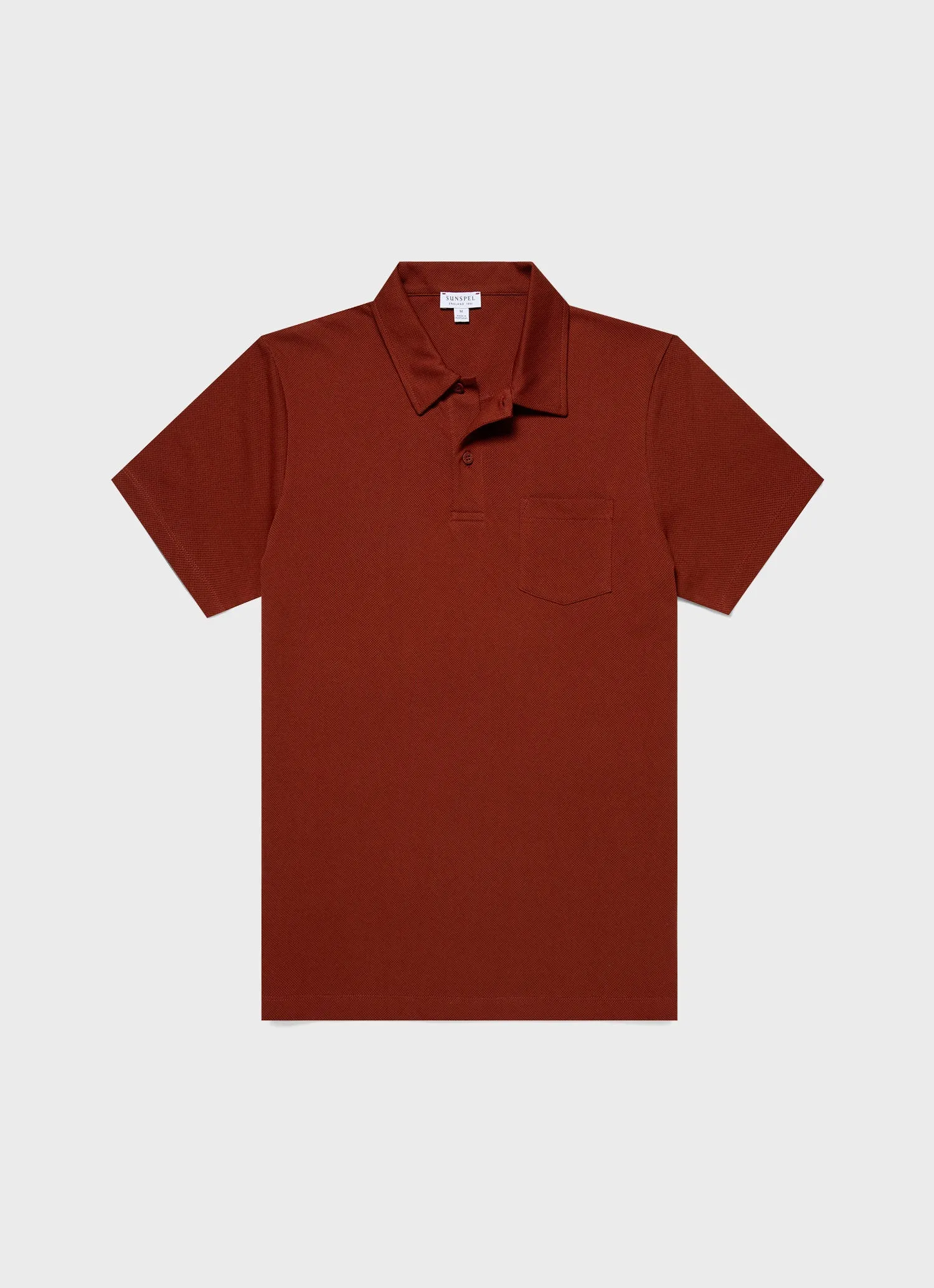 Men's Riviera Polo Shirt in Dark Clay sold by Sunspel