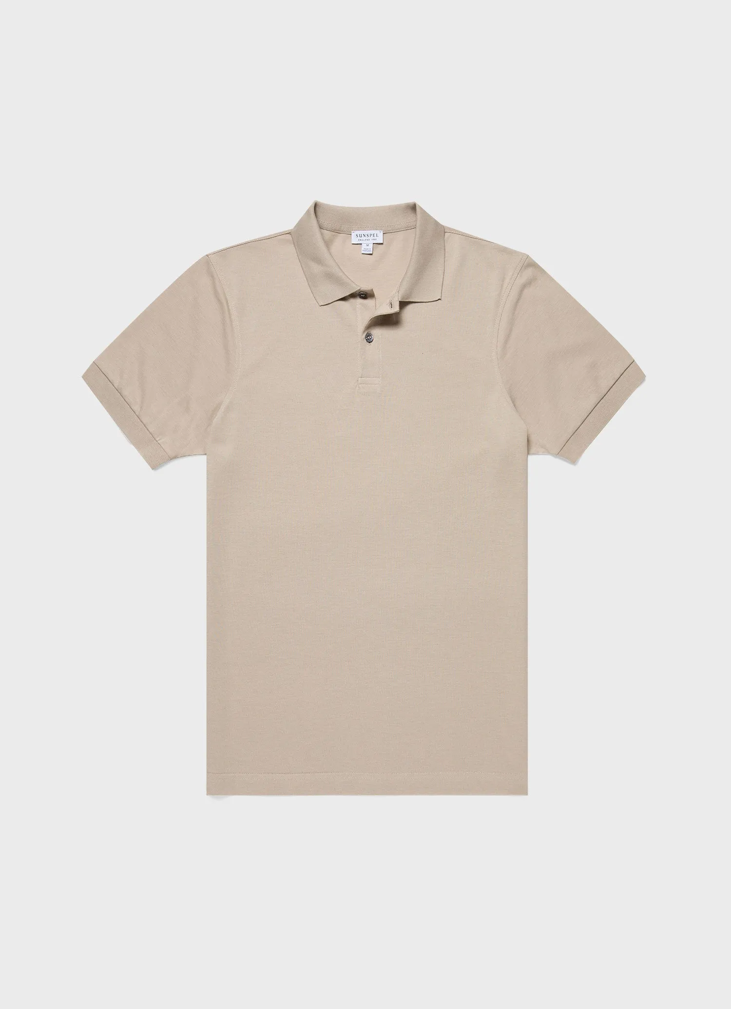 Men's Piqué Polo Shirt in Ash Grey sold by Sunspel
