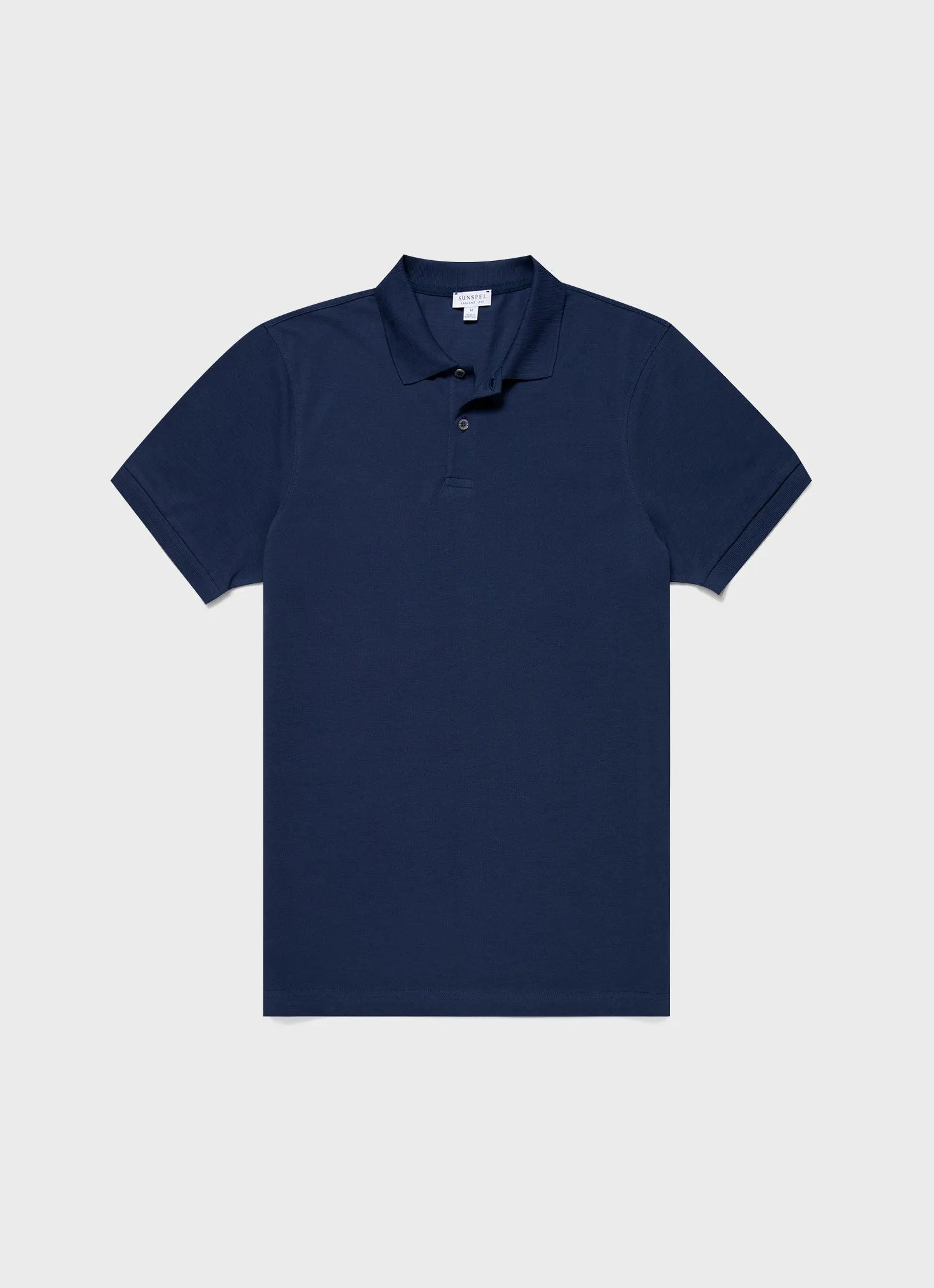 Men's Piqué Polo Shirt in Ink Blue sold by Sunspel