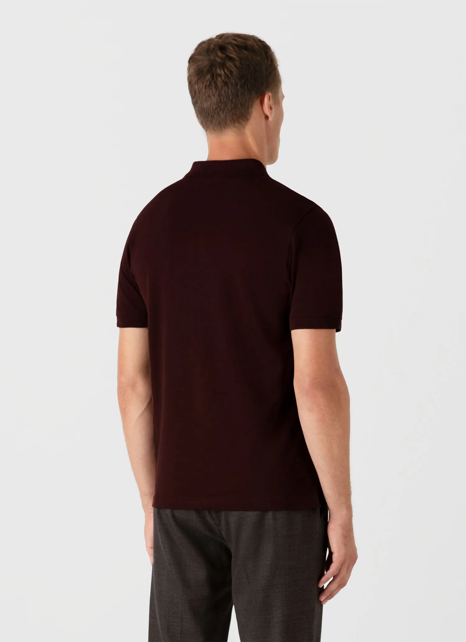 Men's Piqué Polo Shirt in Raisin sold by Sunspel product image thumbnail 5