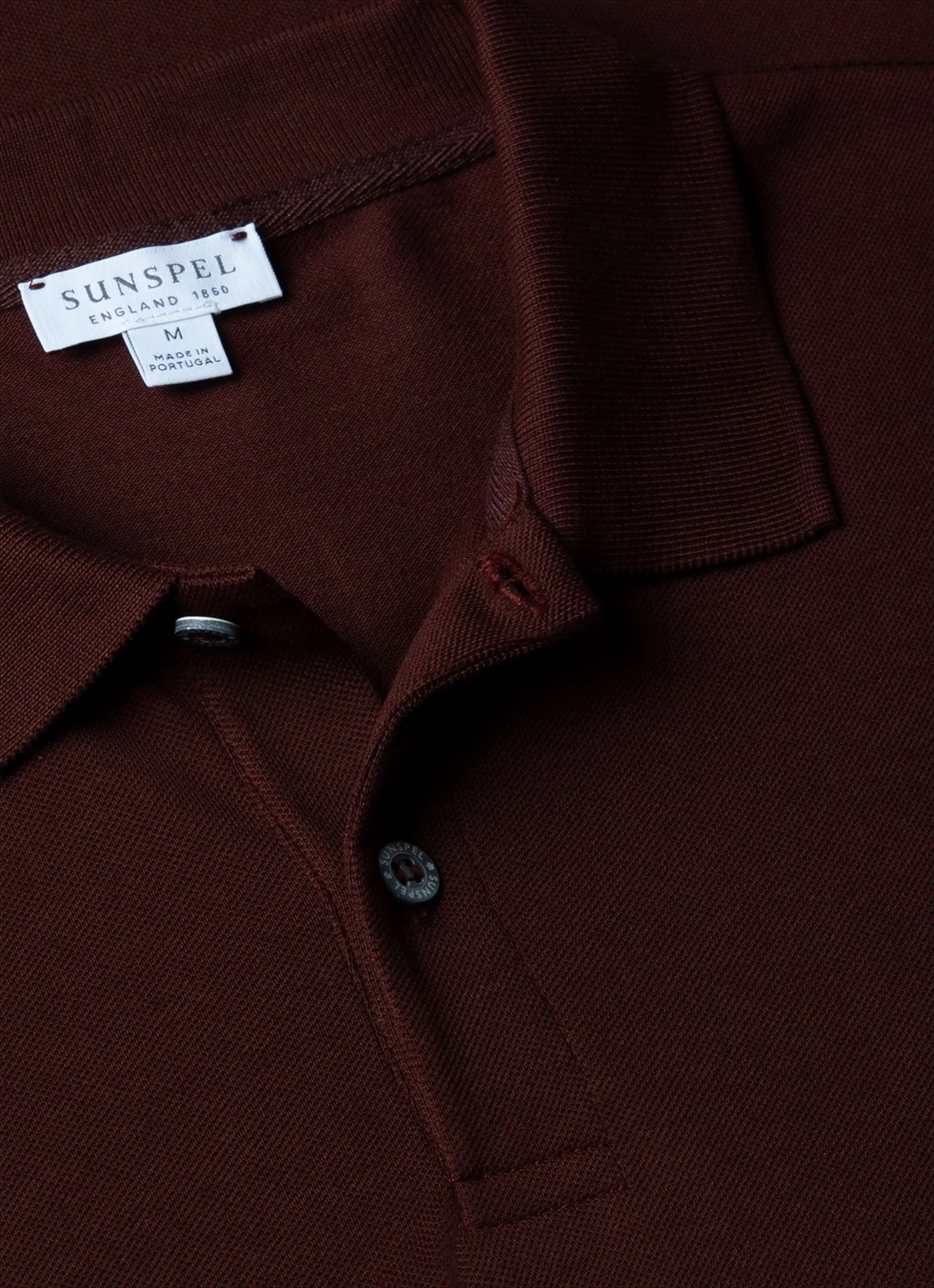 Men's Piqué Polo Shirt in Raisin sold by Sunspel product image thumbnail 4