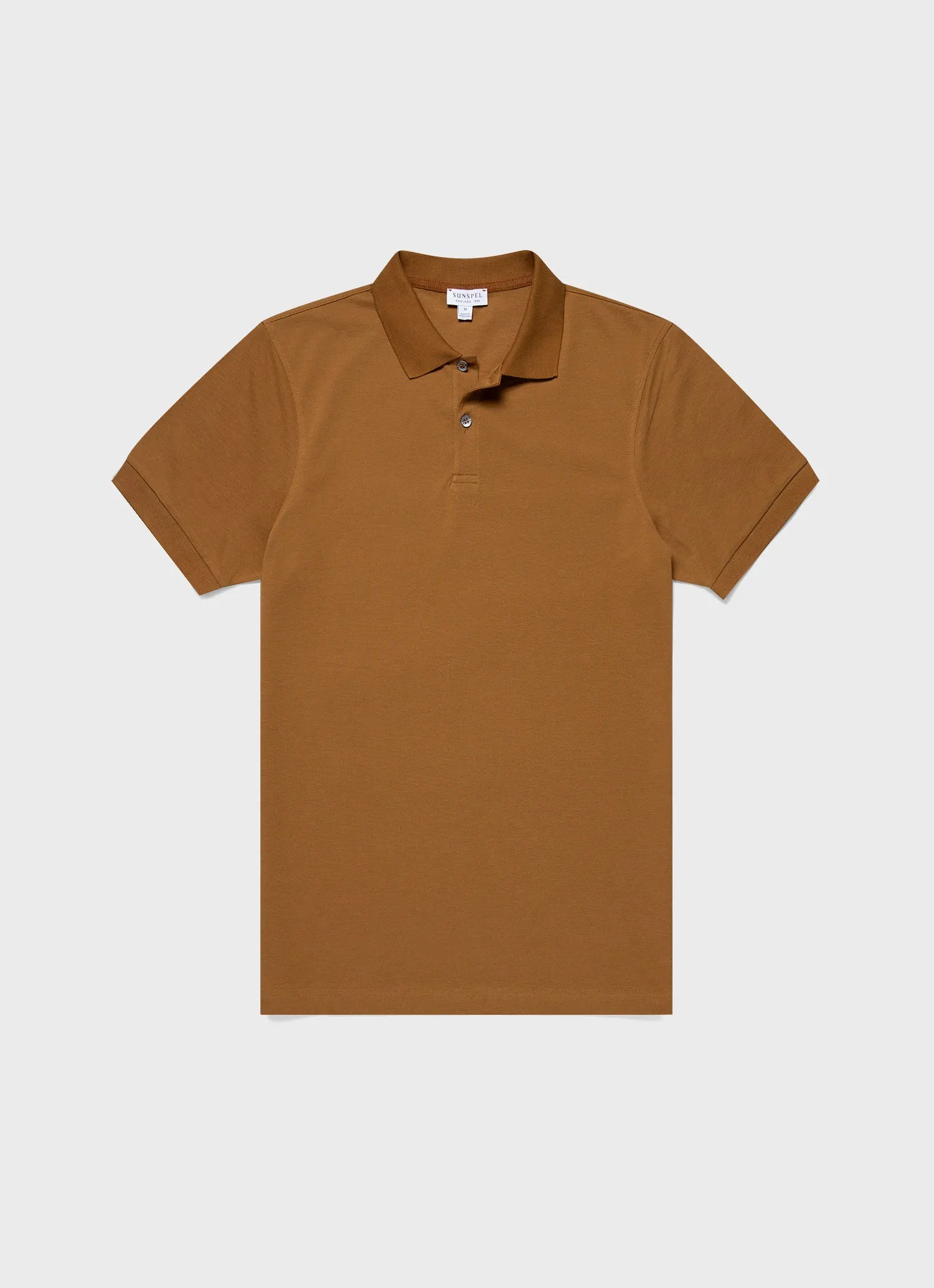 Men's Piqué Polo Shirt in Golden Brown sold by Sunspel