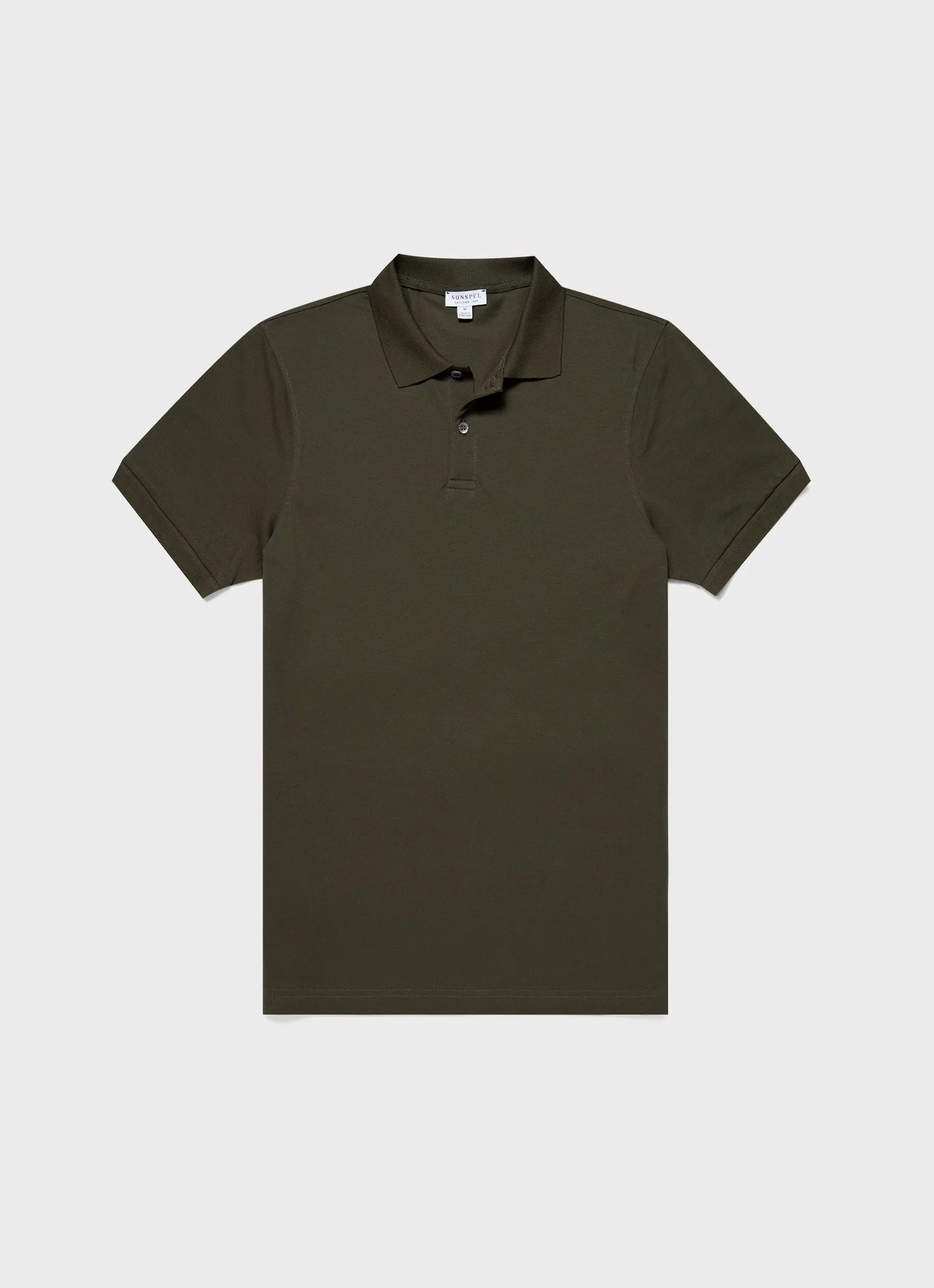 Men's Piqué Polo Shirt in Pine Green sold by Sunspel
