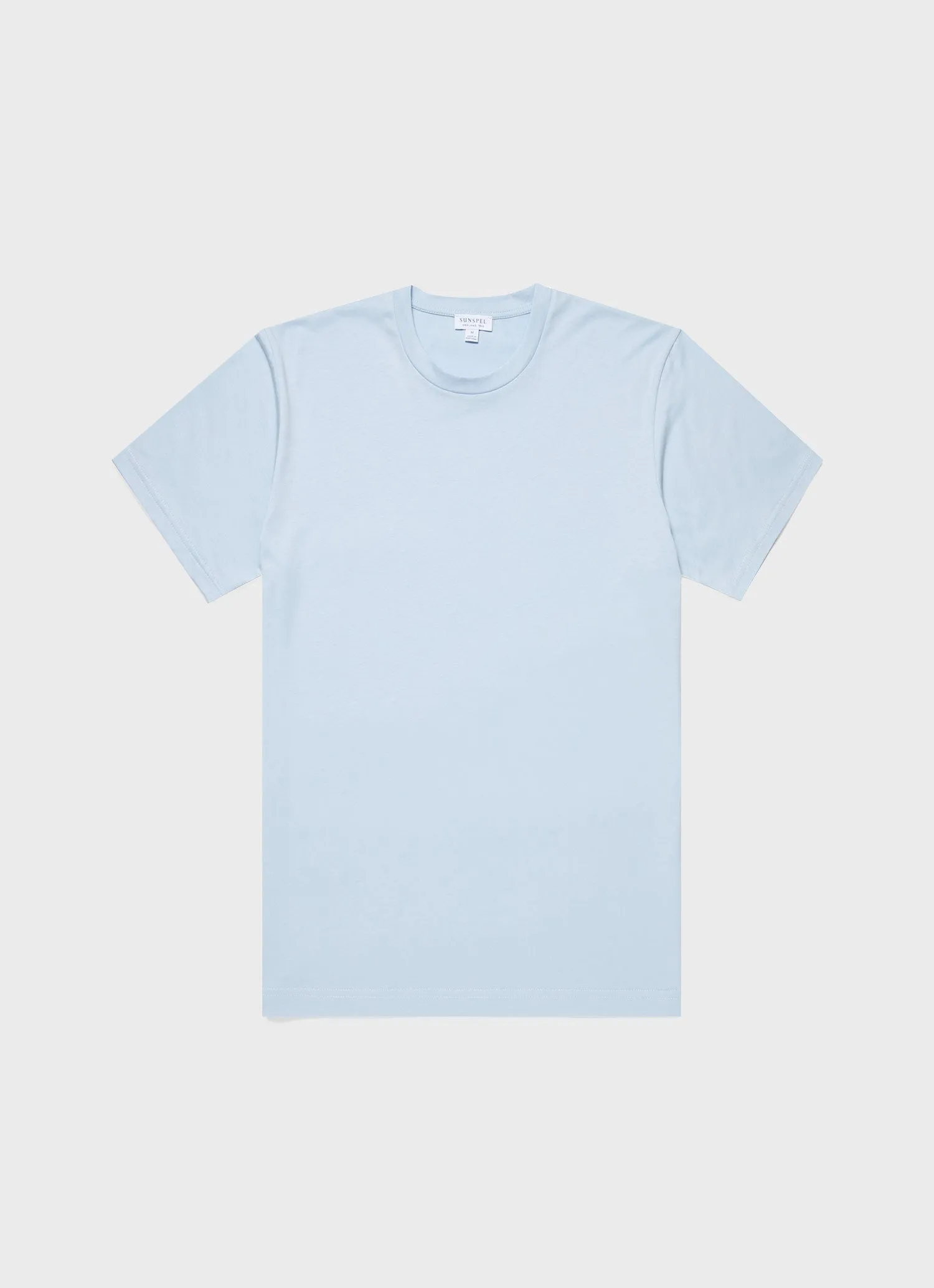 Men's Riviera Midweight T-shirt in Blue Mist sold by Sunspel