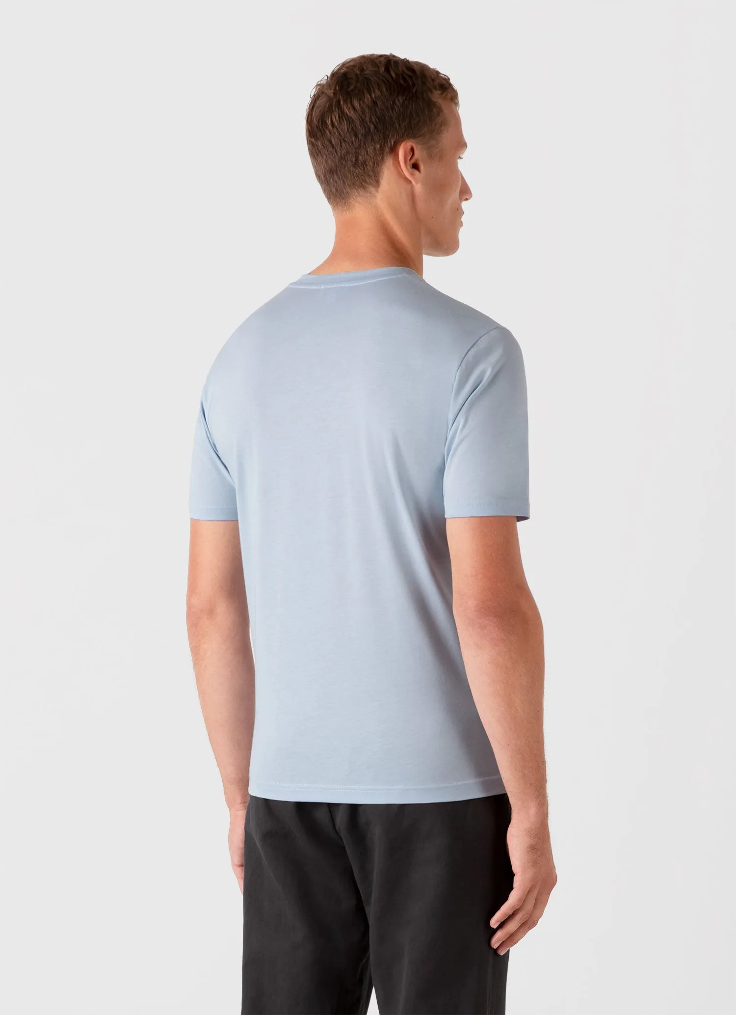 Men's Riviera Midweight T-shirt in Blue Mist sold by Sunspel product image thumbnail 5