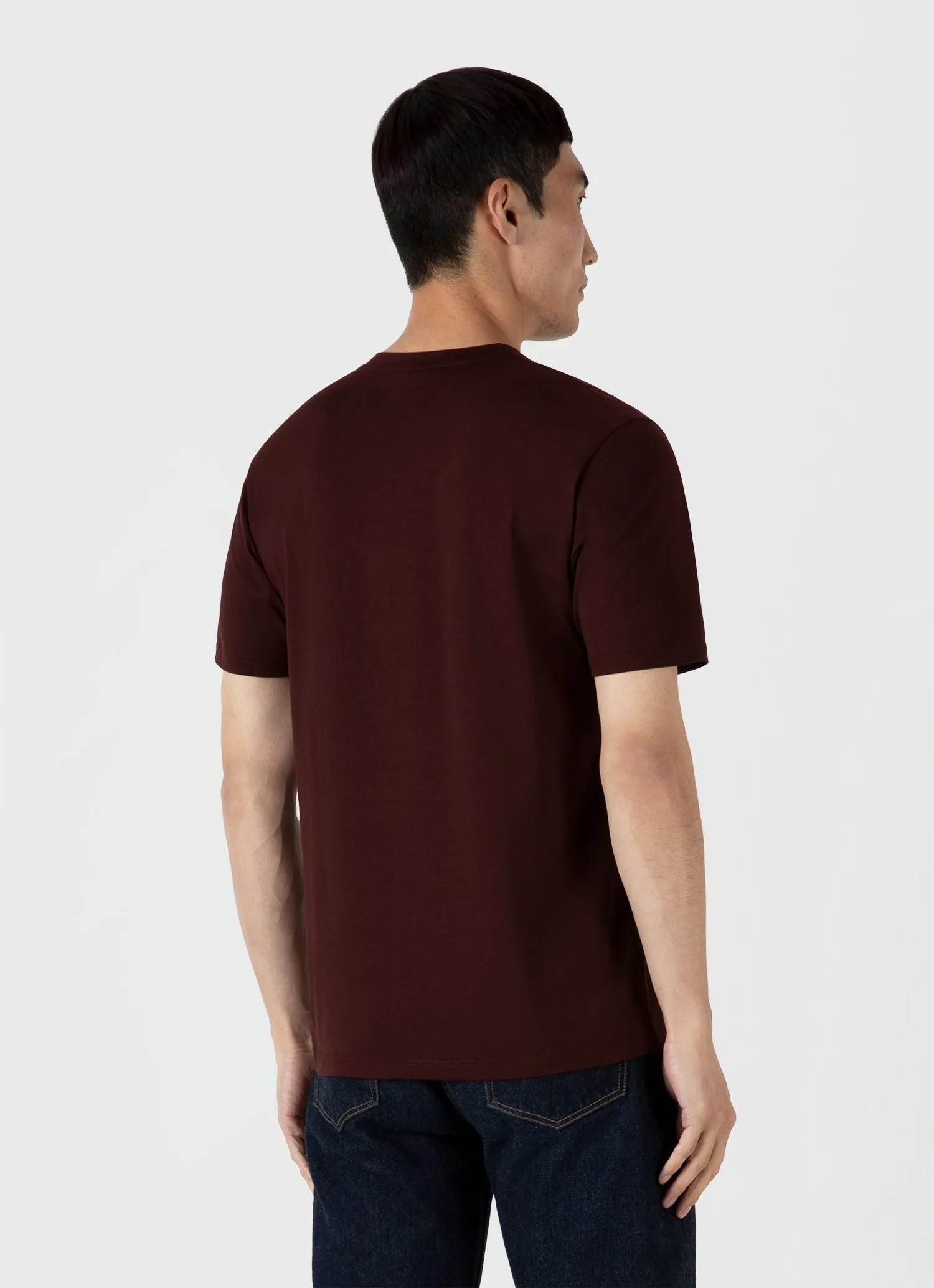 Men's Riviera Midweight T-shirt in Raisin sold by Sunspel product image thumbnail 5