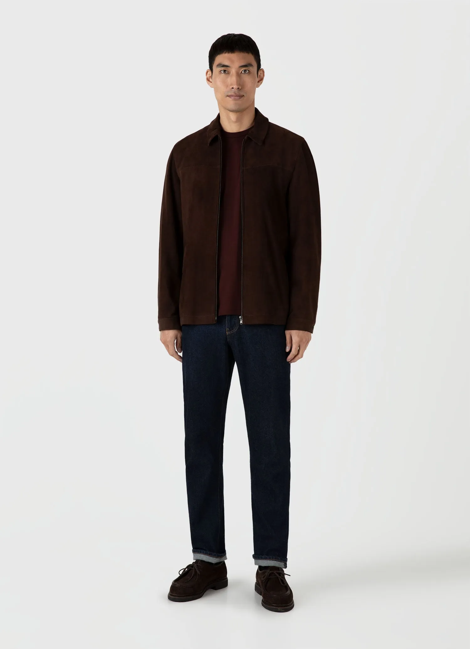 Men's Riviera Midweight T-shirt in Raisin sold by Sunspel product image thumbnail 3