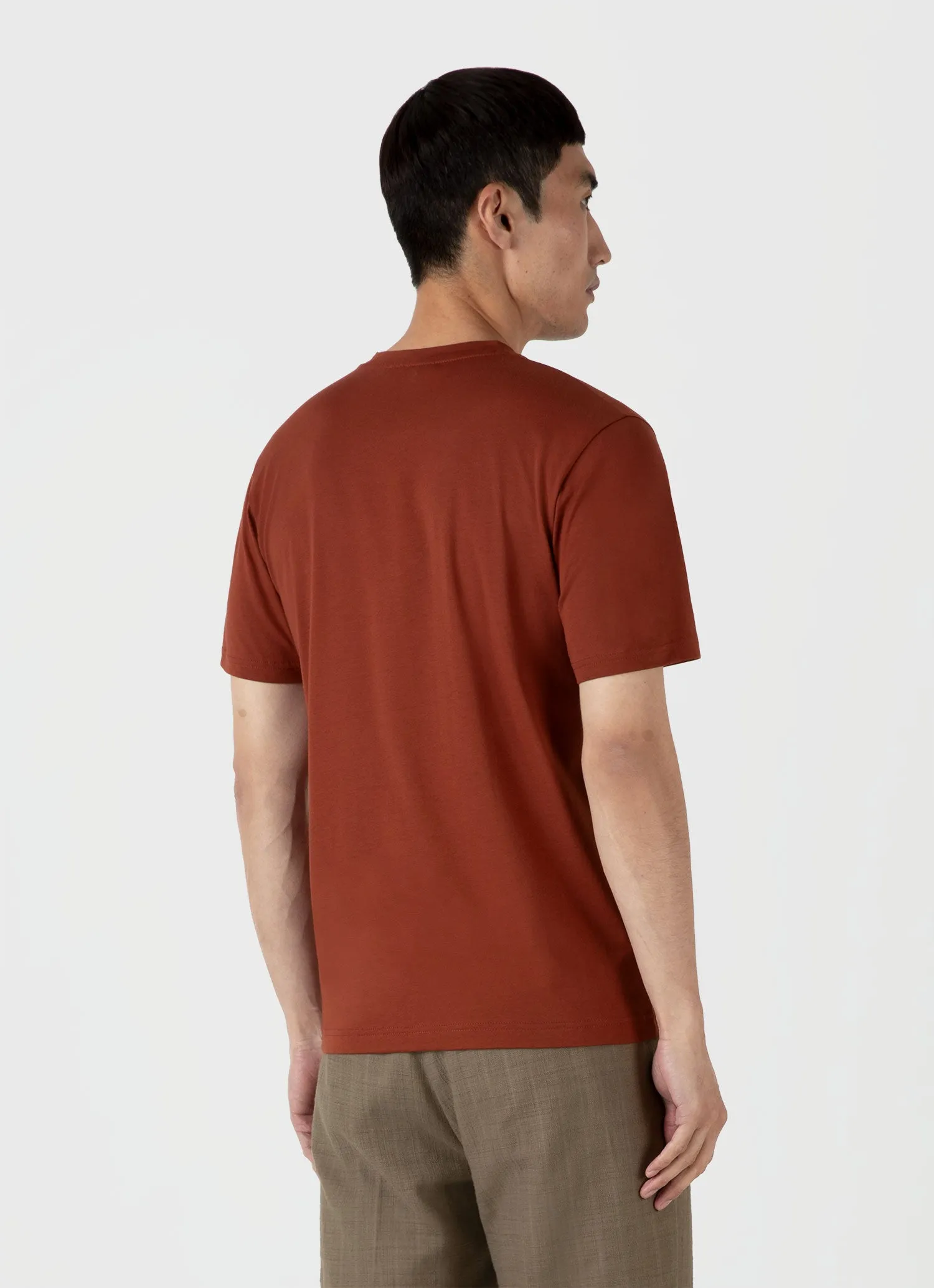 Men's Riviera Midweight T-shirt in Dark Clay sold by Sunspel product image thumbnail 5