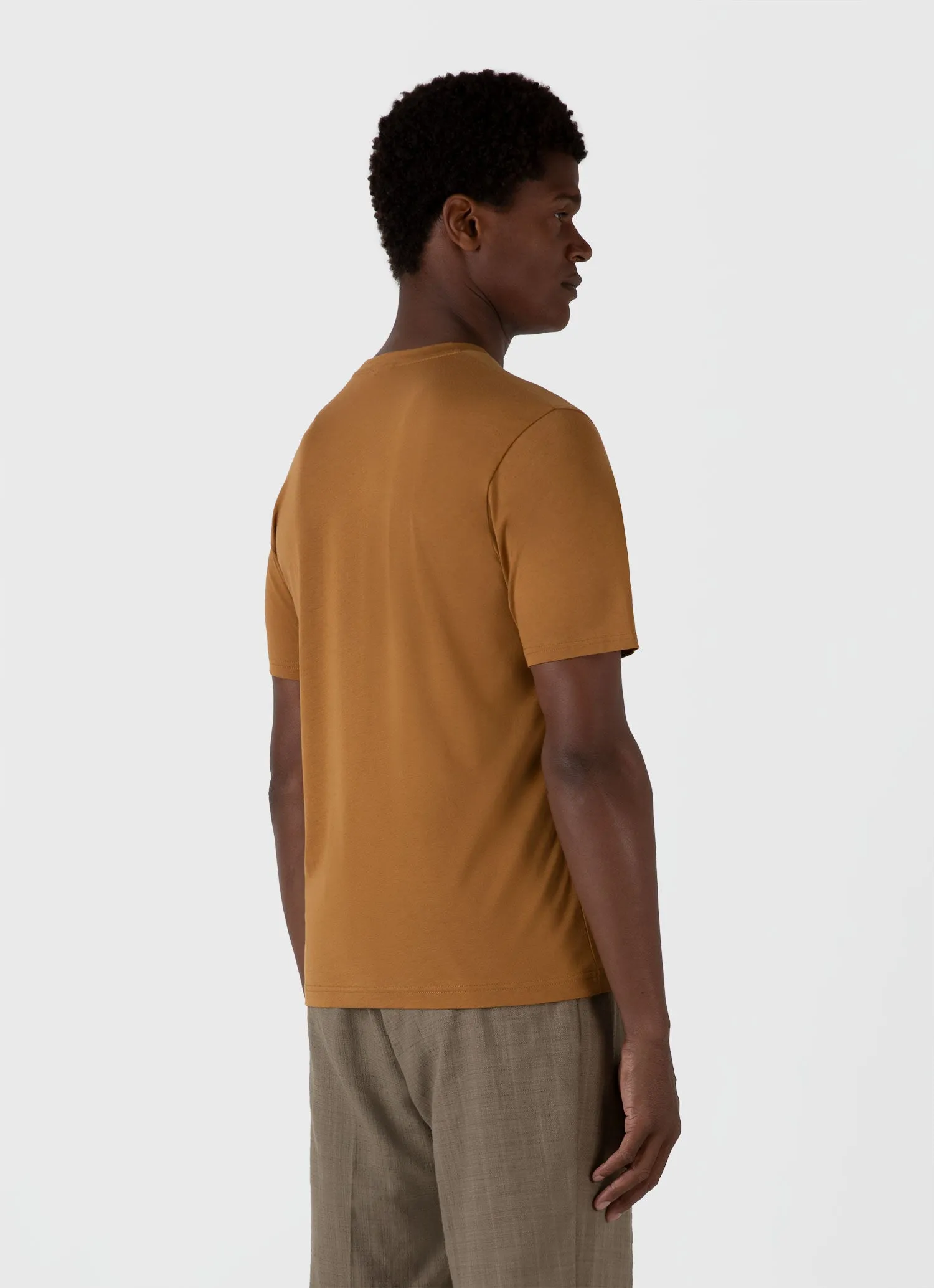 Men's Riviera Midweight T-shirt in Golden Brown sold by Sunspel product image thumbnail 5