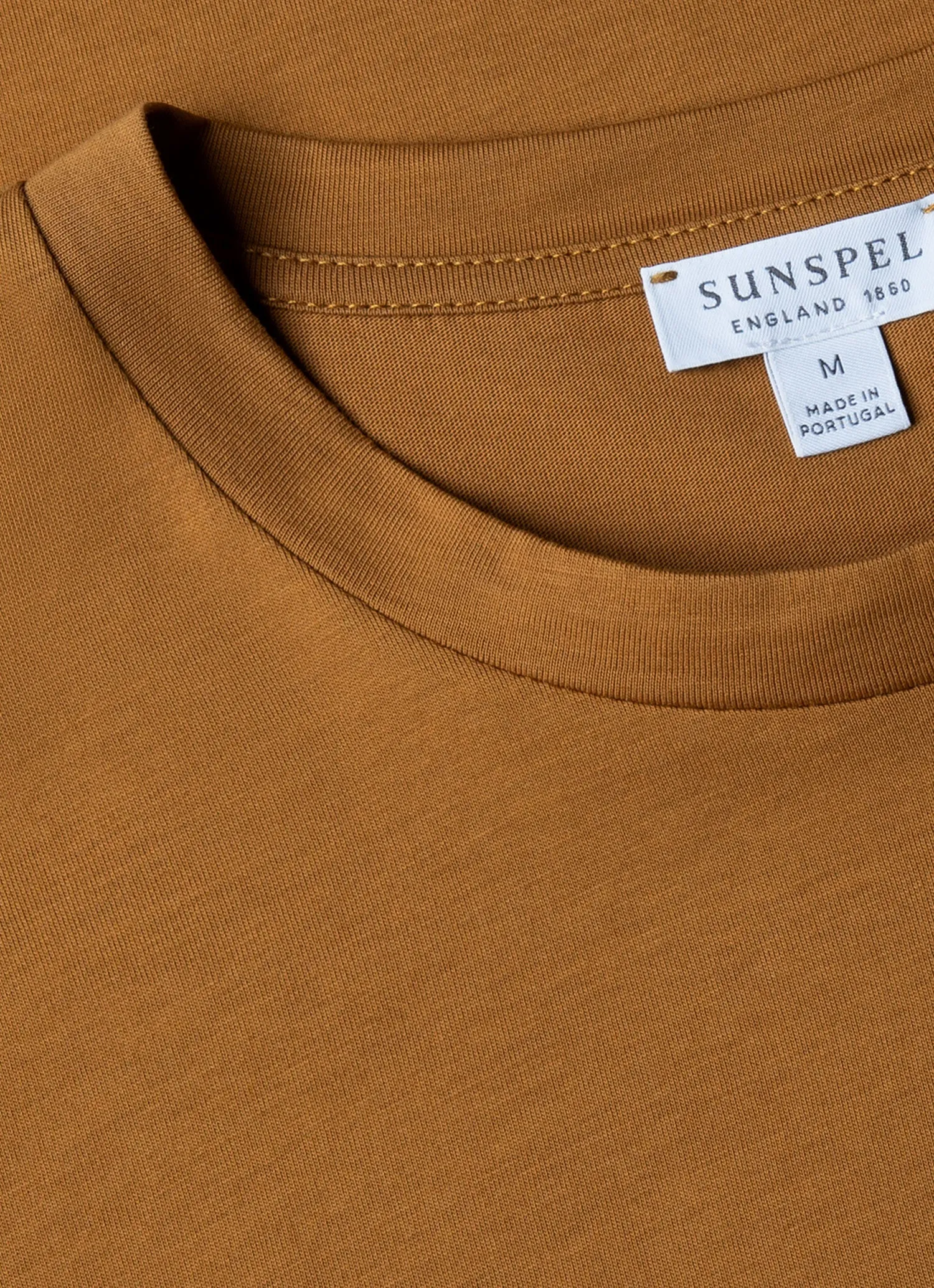 Men's Riviera Midweight T-shirt in Golden Brown sold by Sunspel product image thumbnail 4