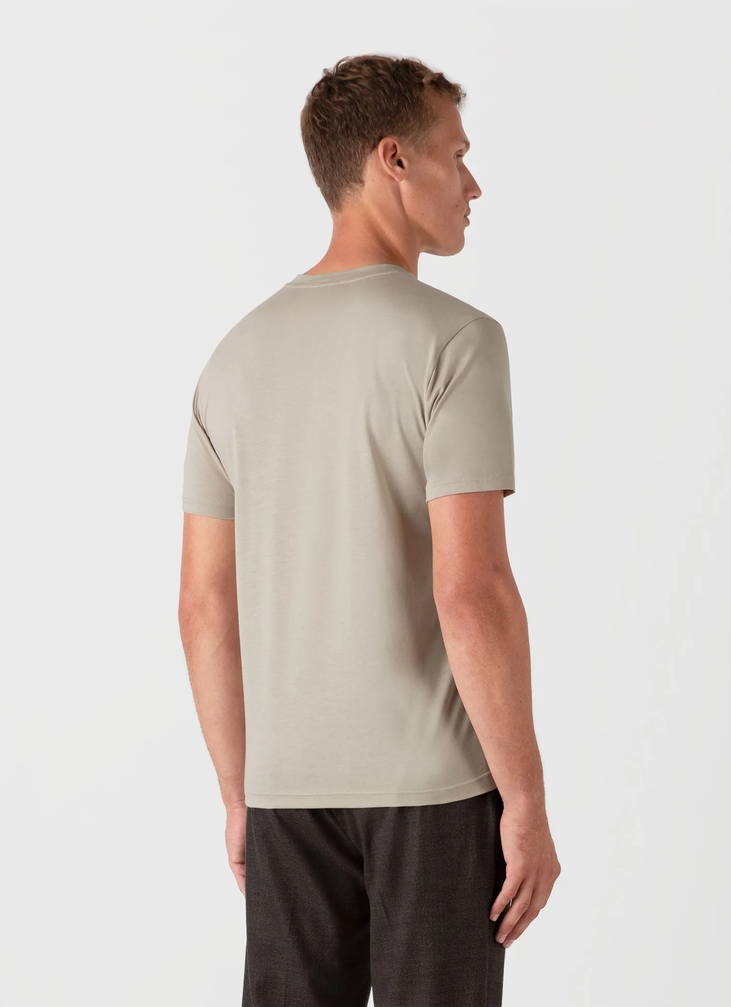 Men's Riviera Midweight T-shirt in Ash Grey sold by Sunspel product image thumbnail 5