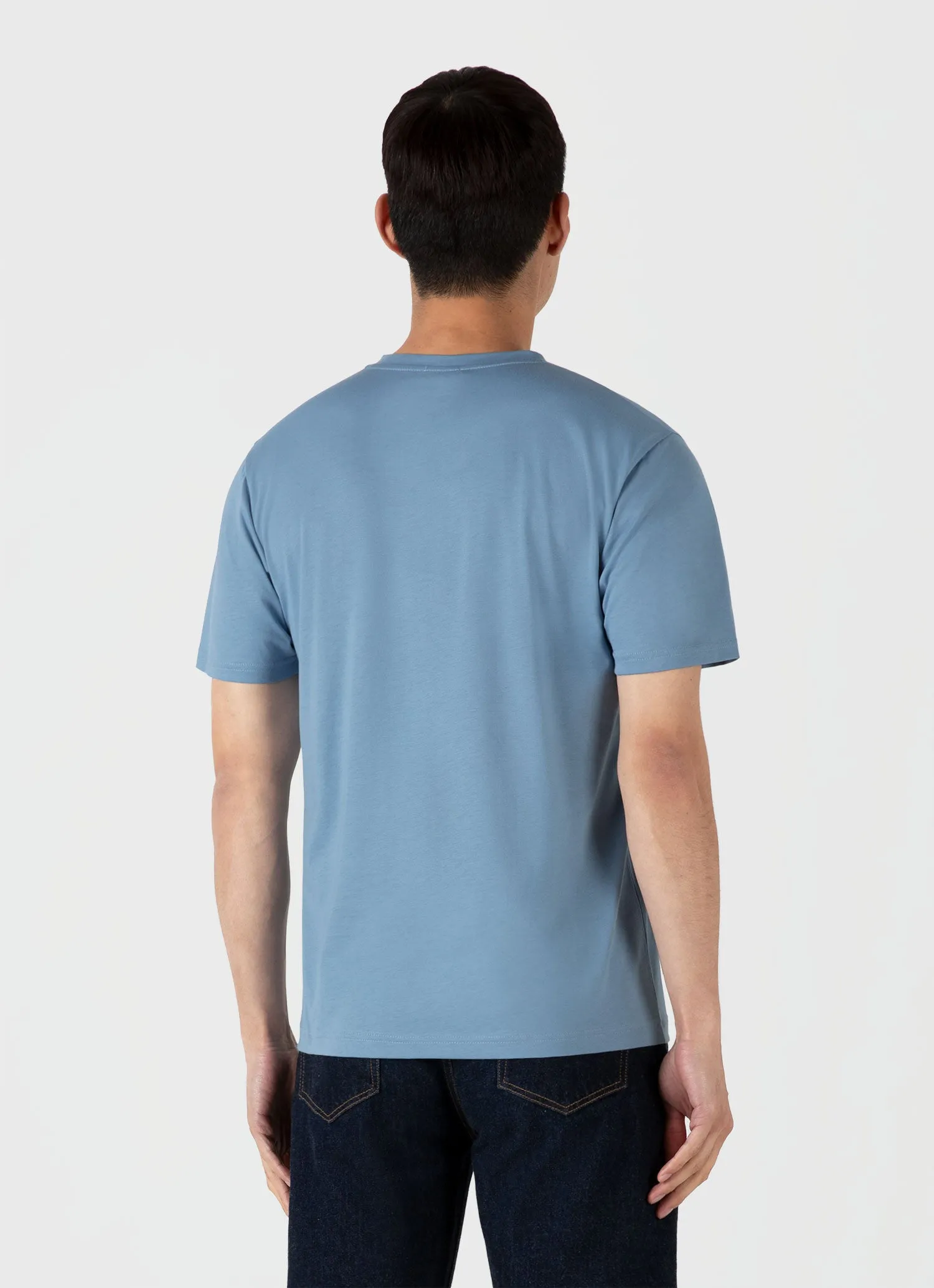 Men's Riviera Midweight T-shirt in Como Blue sold by Sunspel product image thumbnail 5