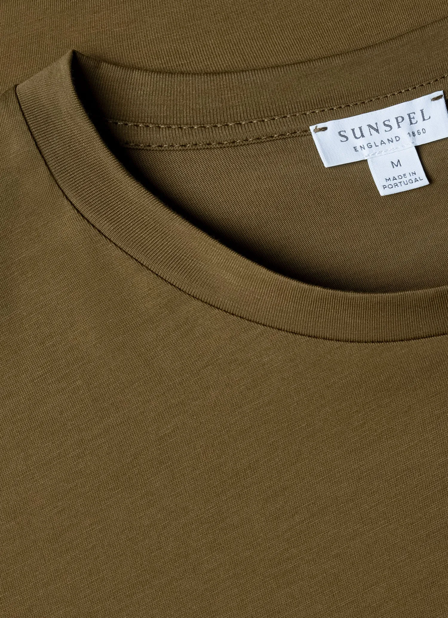 Men's Riviera Midweight T-shirt in Olive Green sold by Sunspel product image thumbnail 4