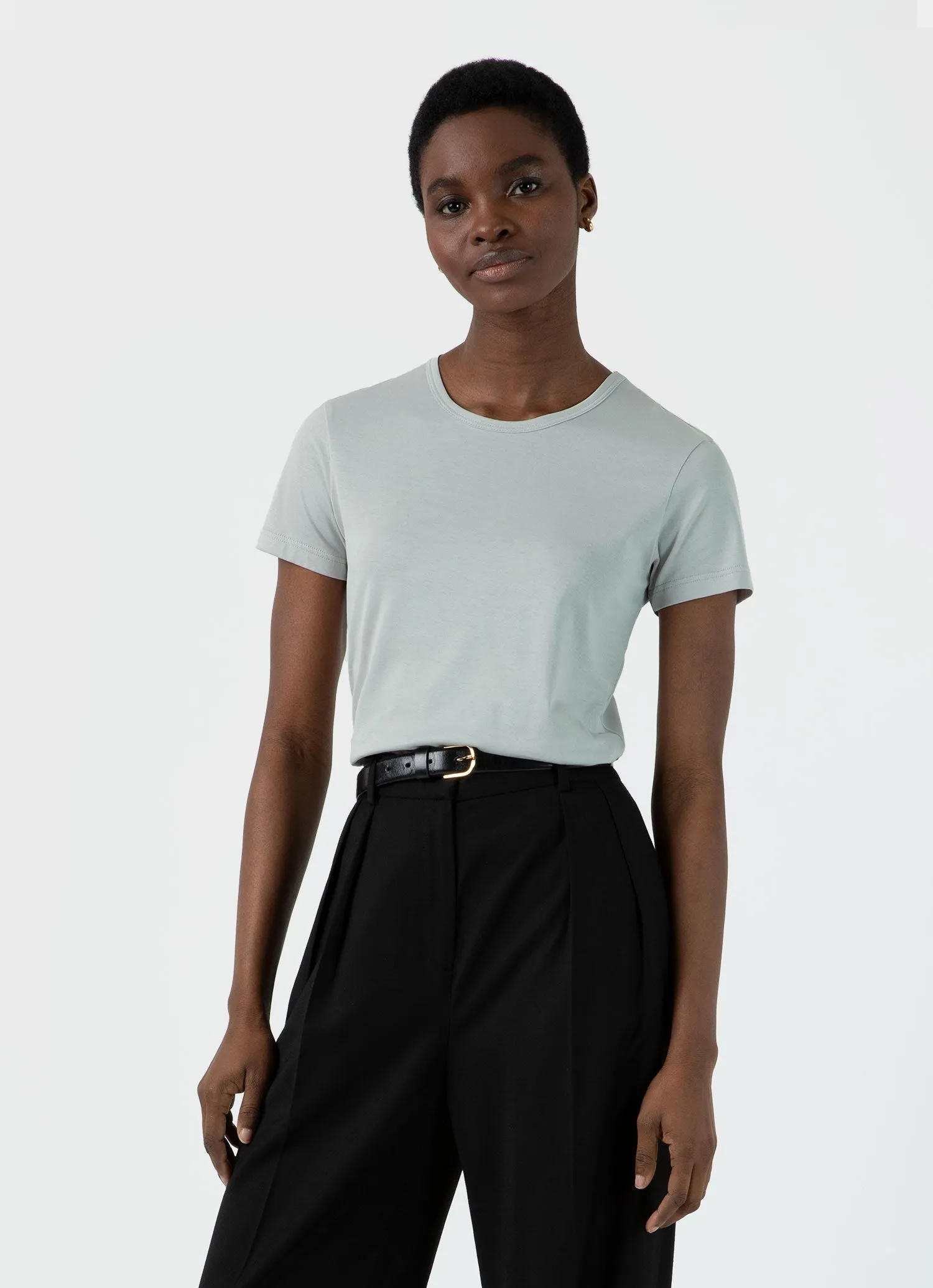Women's Classic T-shirt in Laurel sold by Sunspel