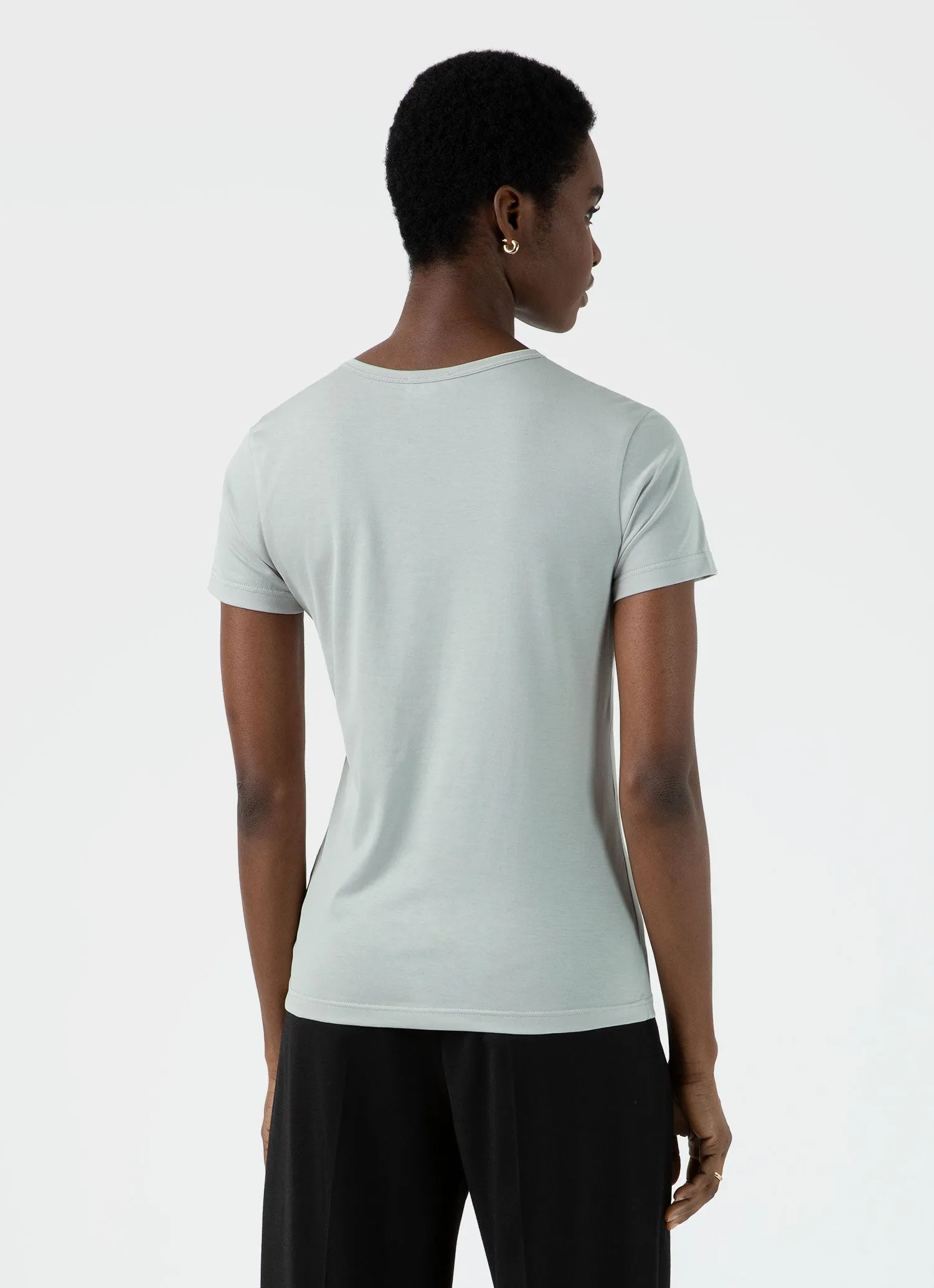 Women's Classic T-shirt in Laurel sold by Sunspel product image thumbnail 4