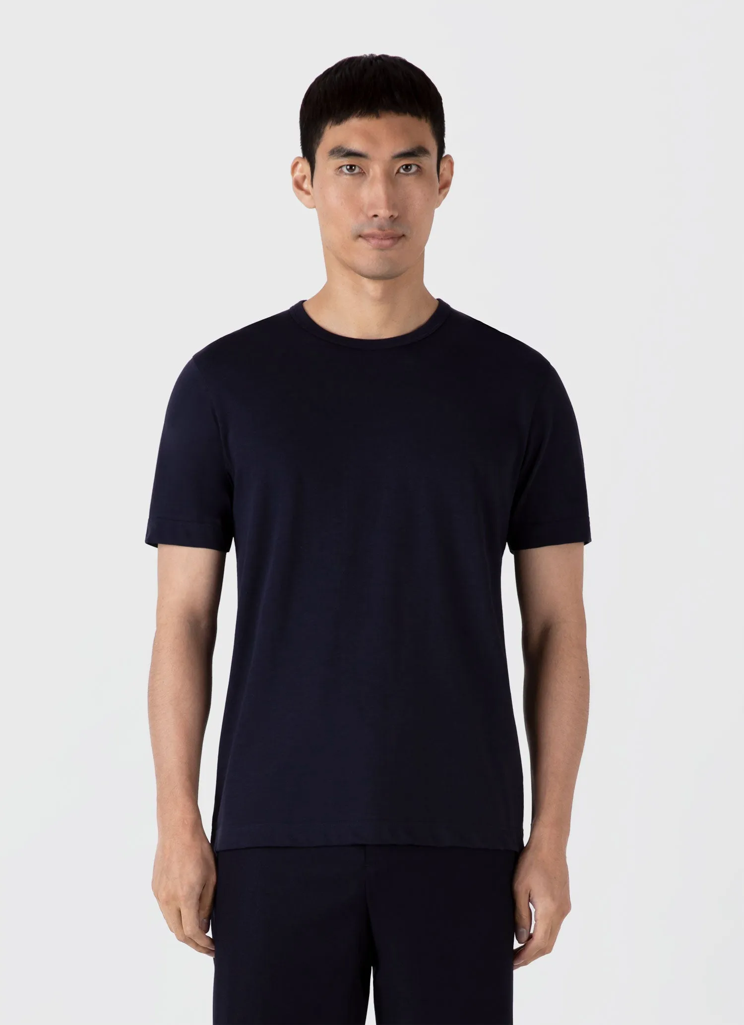 Men's Single Jersey T-shirt in Navy sold by Sunspel product image thumbnail 2