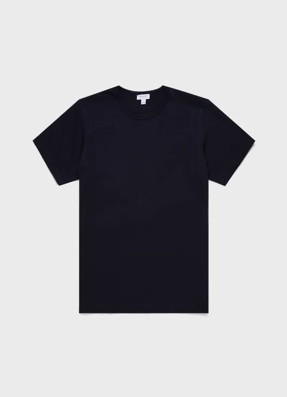 Men's Single Jersey T-shirt in Navy sold by Sunspel