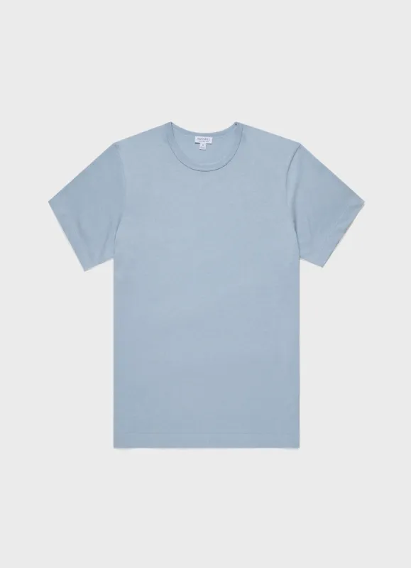 Men's Single Jersey T-shirt in Blue Mist sold by Sunspel